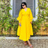 Empire Yellow Wrap Dress