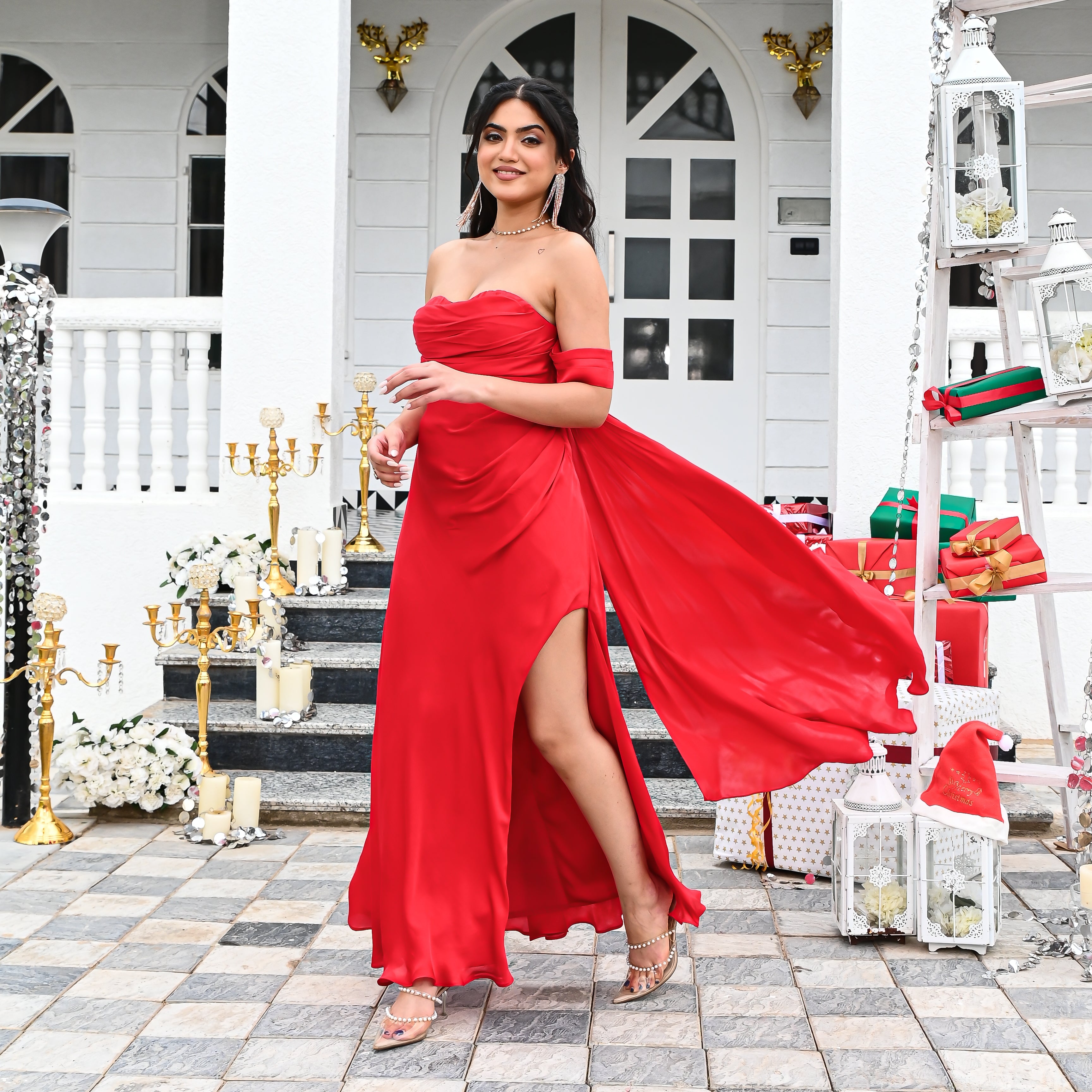 Red Velvet Affair Long Dress