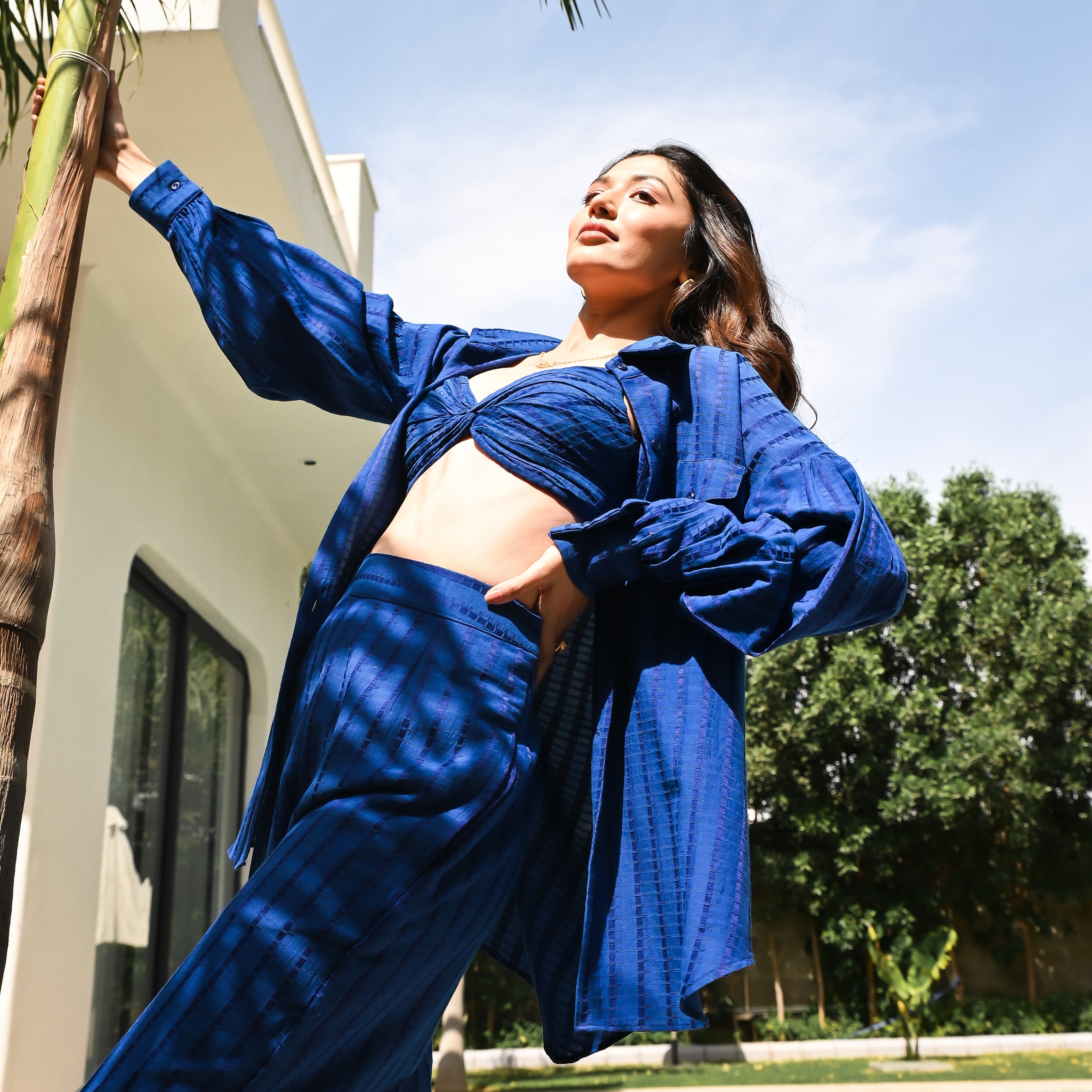 Textured Blue Co-ord Set