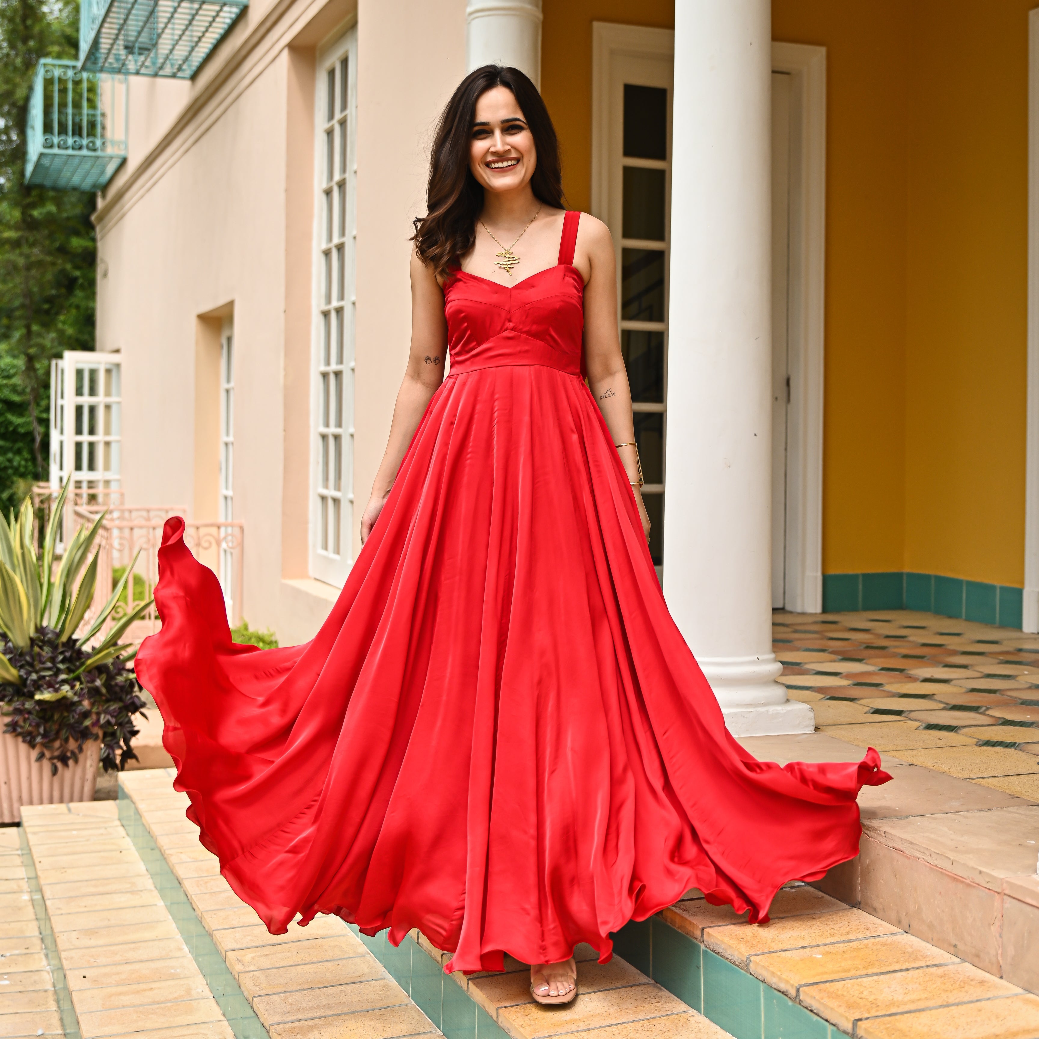 Oxblood Red Long Dress
