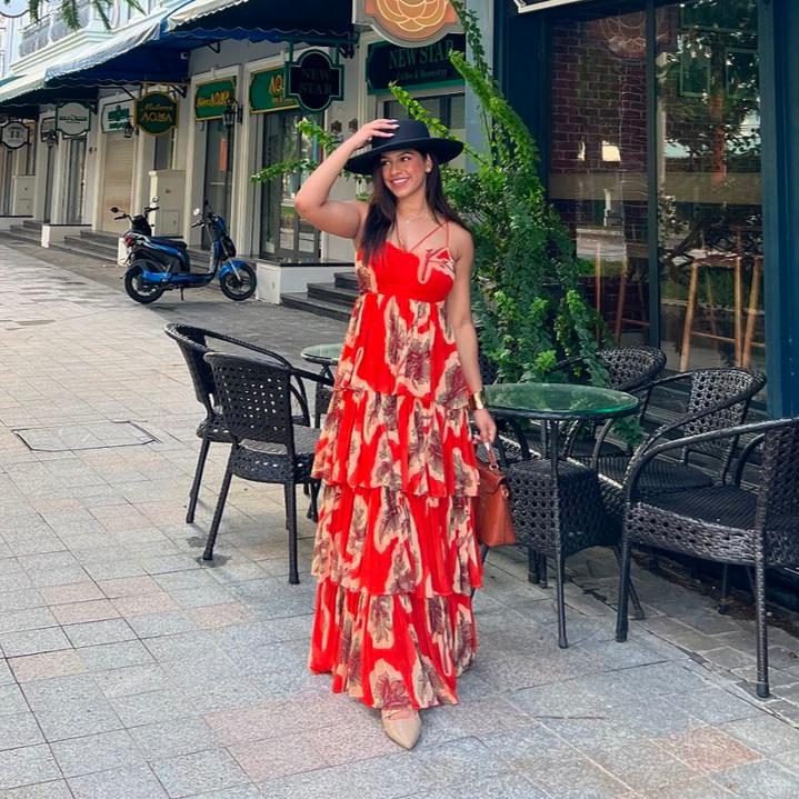 Enchanted Printed Tiered Dress