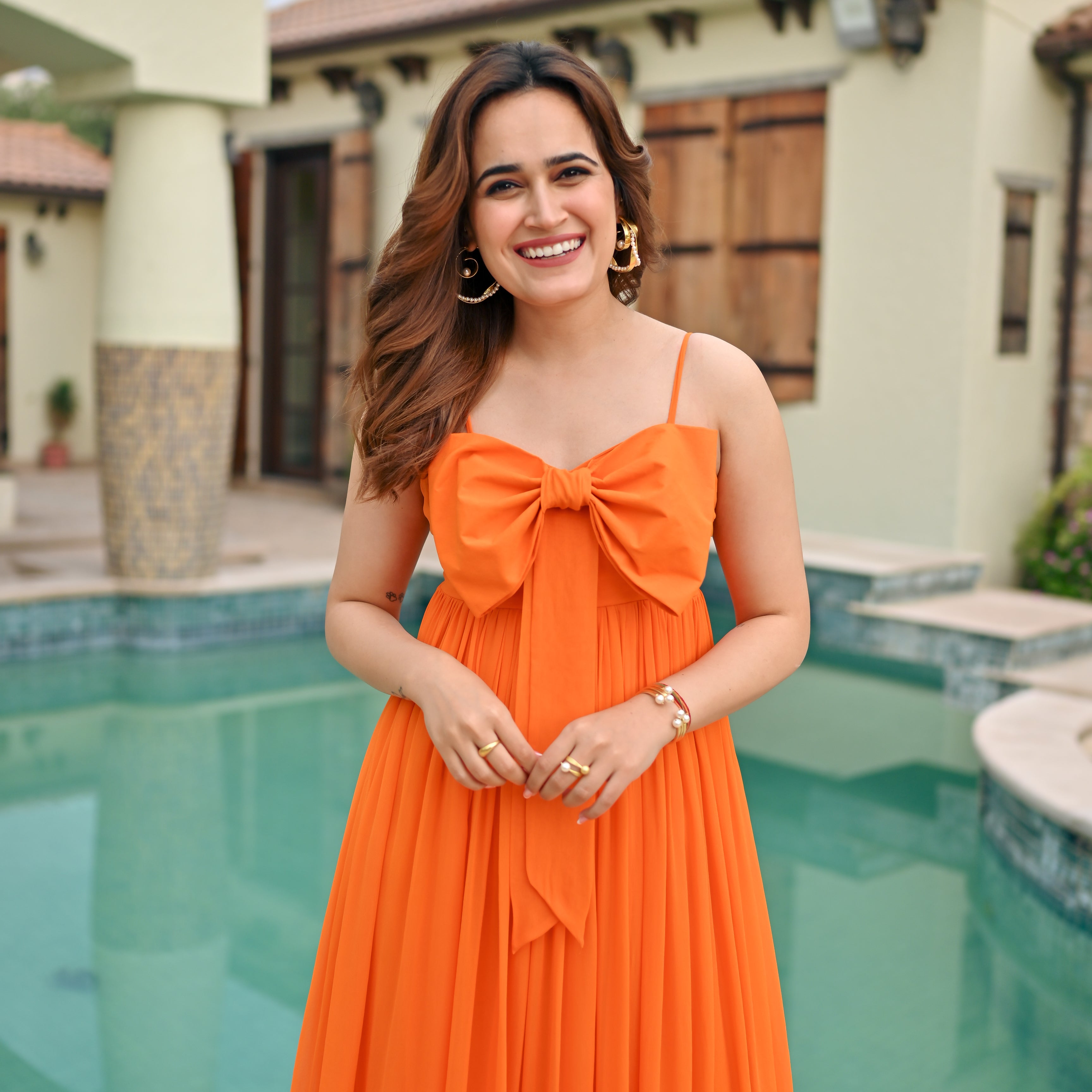 Zinnia Bow Long Dress