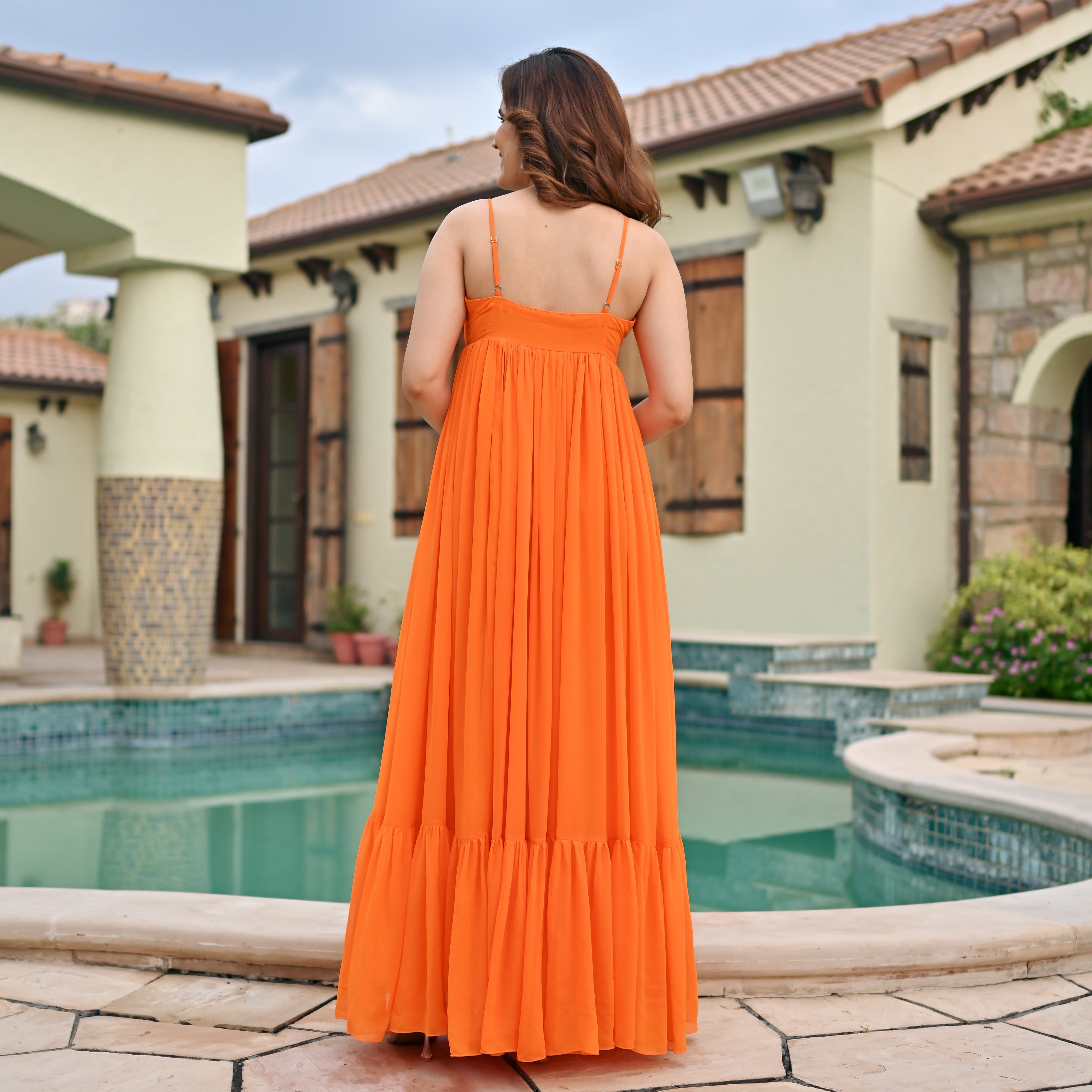 Zinnia Bow Long Dress