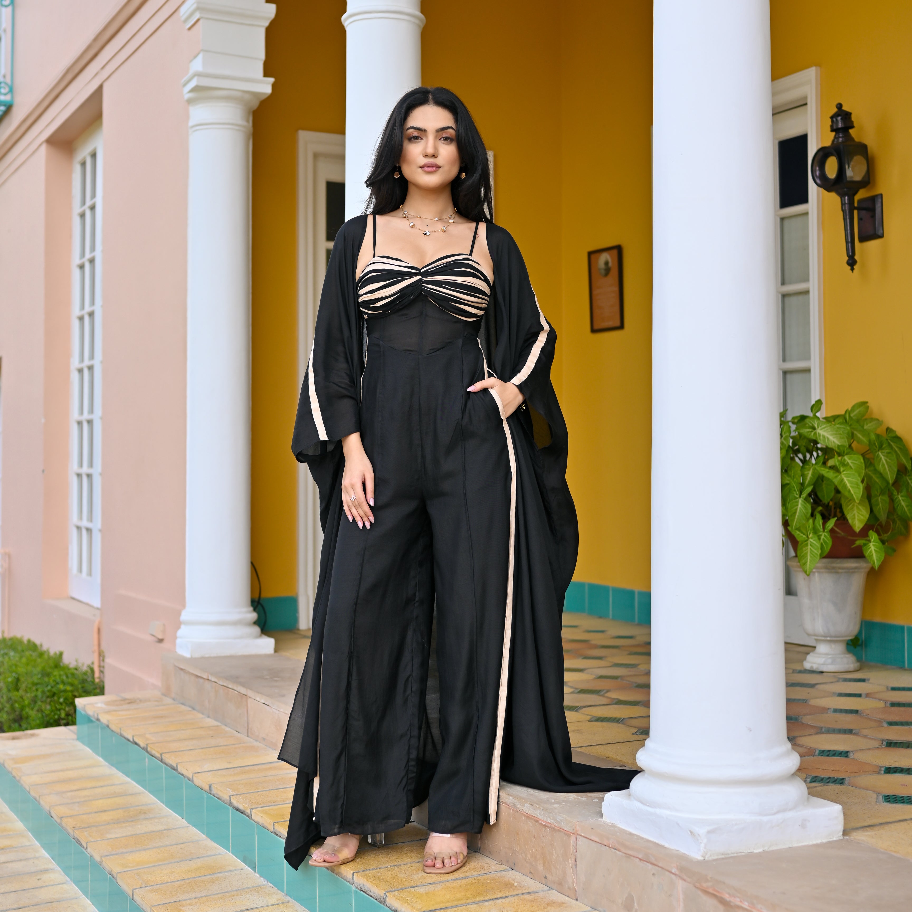 Shadow Corset Jumpsuit Set