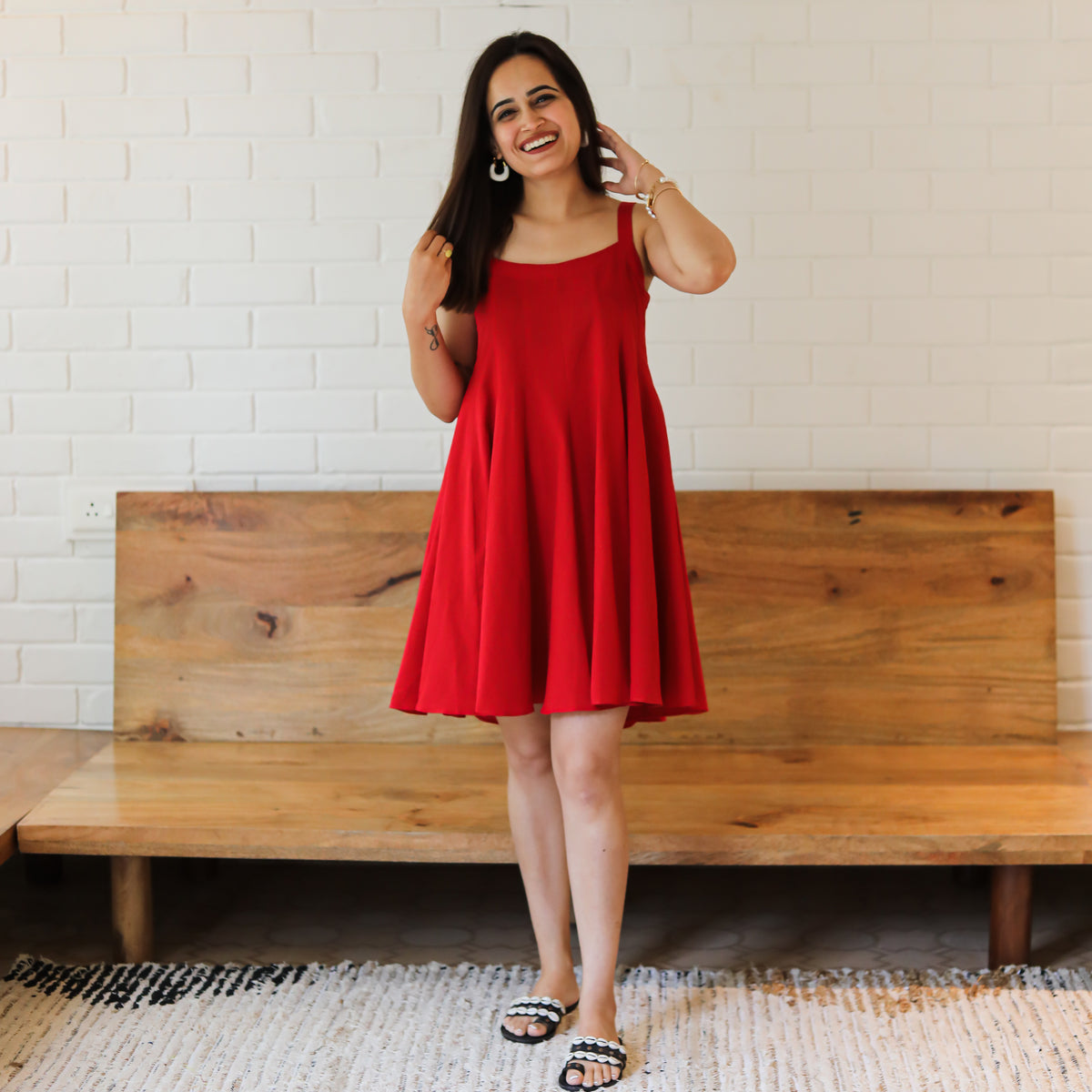 Flared Short Top PRE-ORDER - Floral White Red