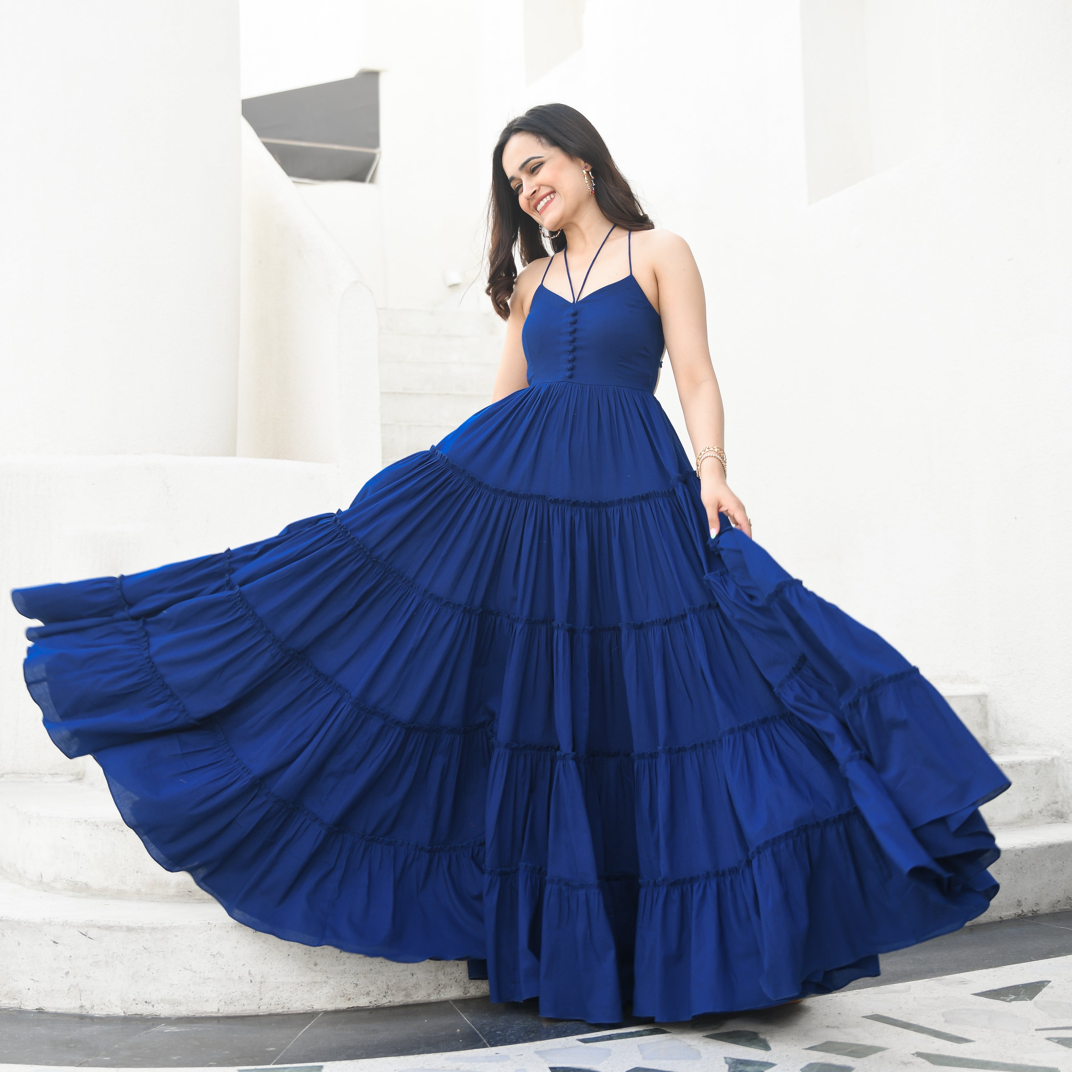 Admiral Cotton Backless Dress