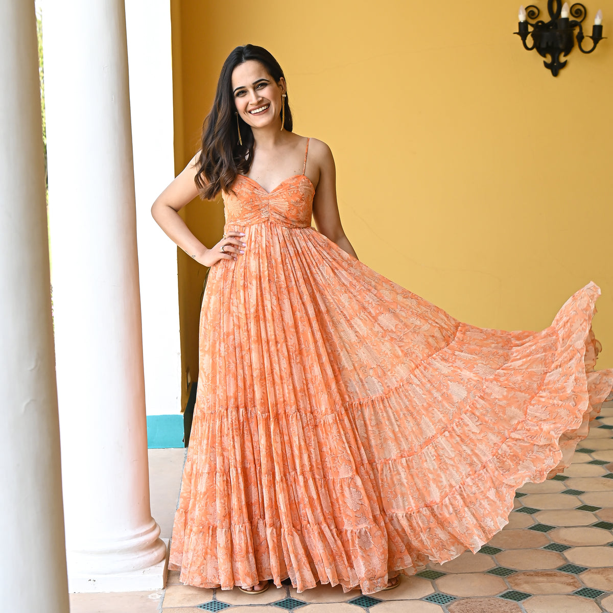 Buy Ordinaree Aden Chiffon Long Summer Dress For Women Online