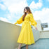 Empire Yellow Wrap Dress