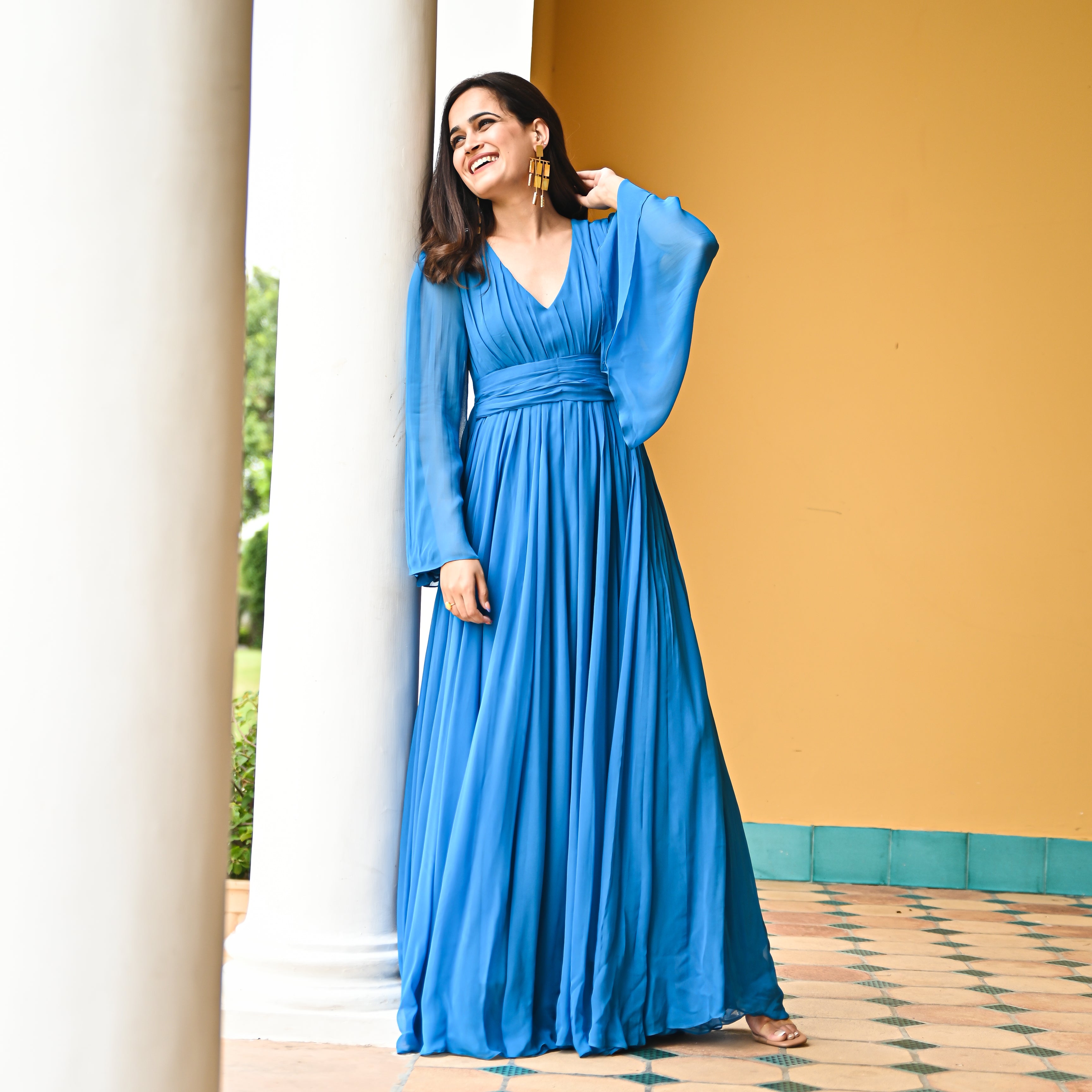 Swedish Blue Flared Dress