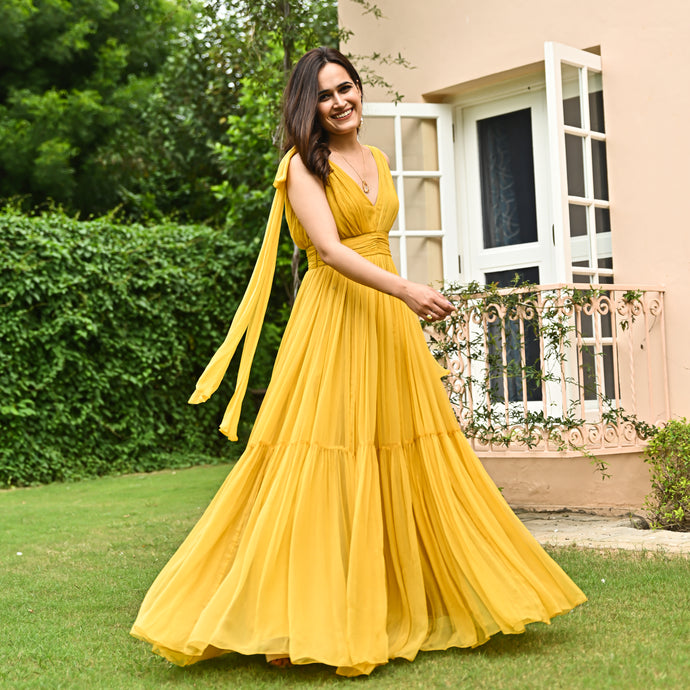 Spicy Mustard Long Dress