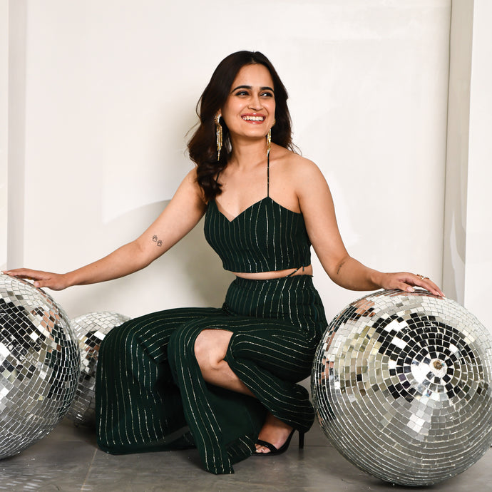 Laser Green Lurex Co-ord Set