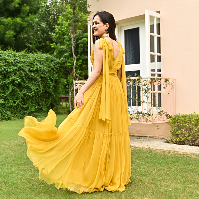 Spicy Mustard Long Dress