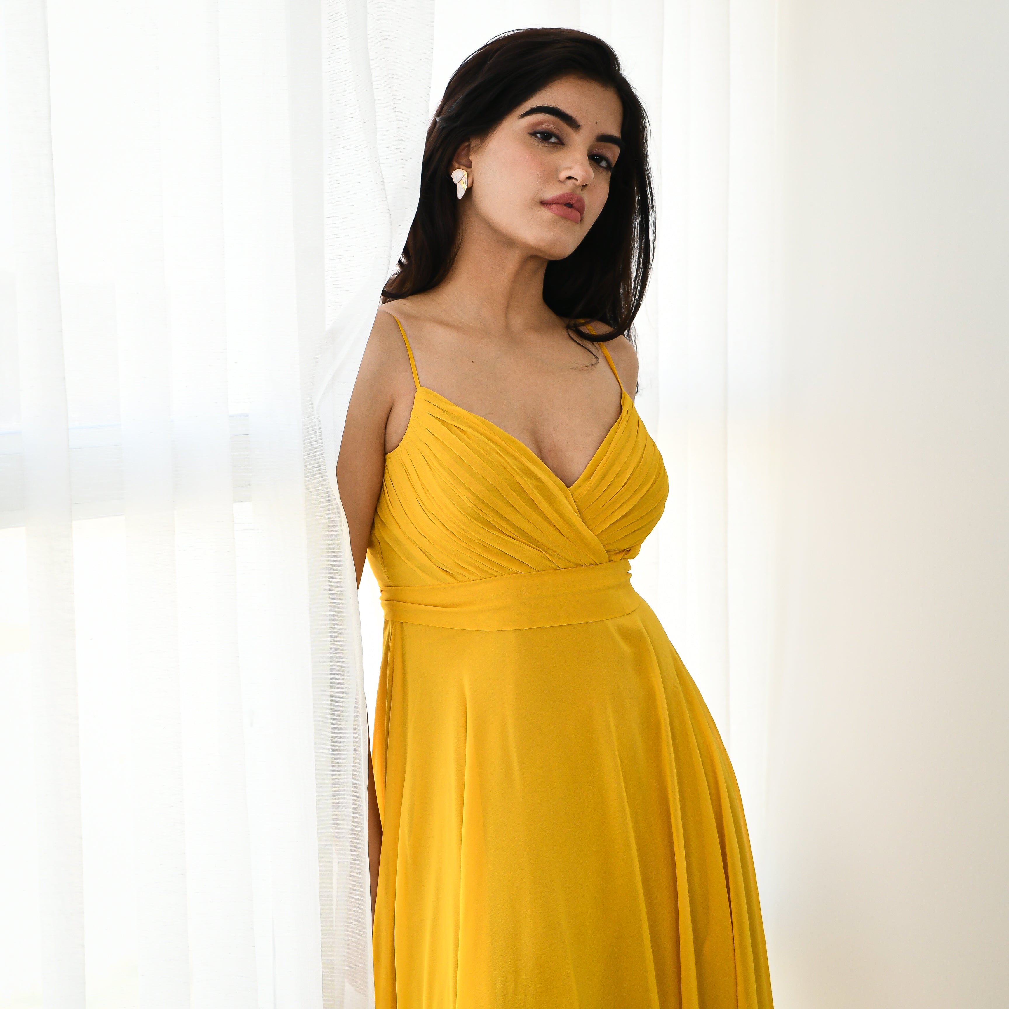 Olivia Yellow Georgette Dress