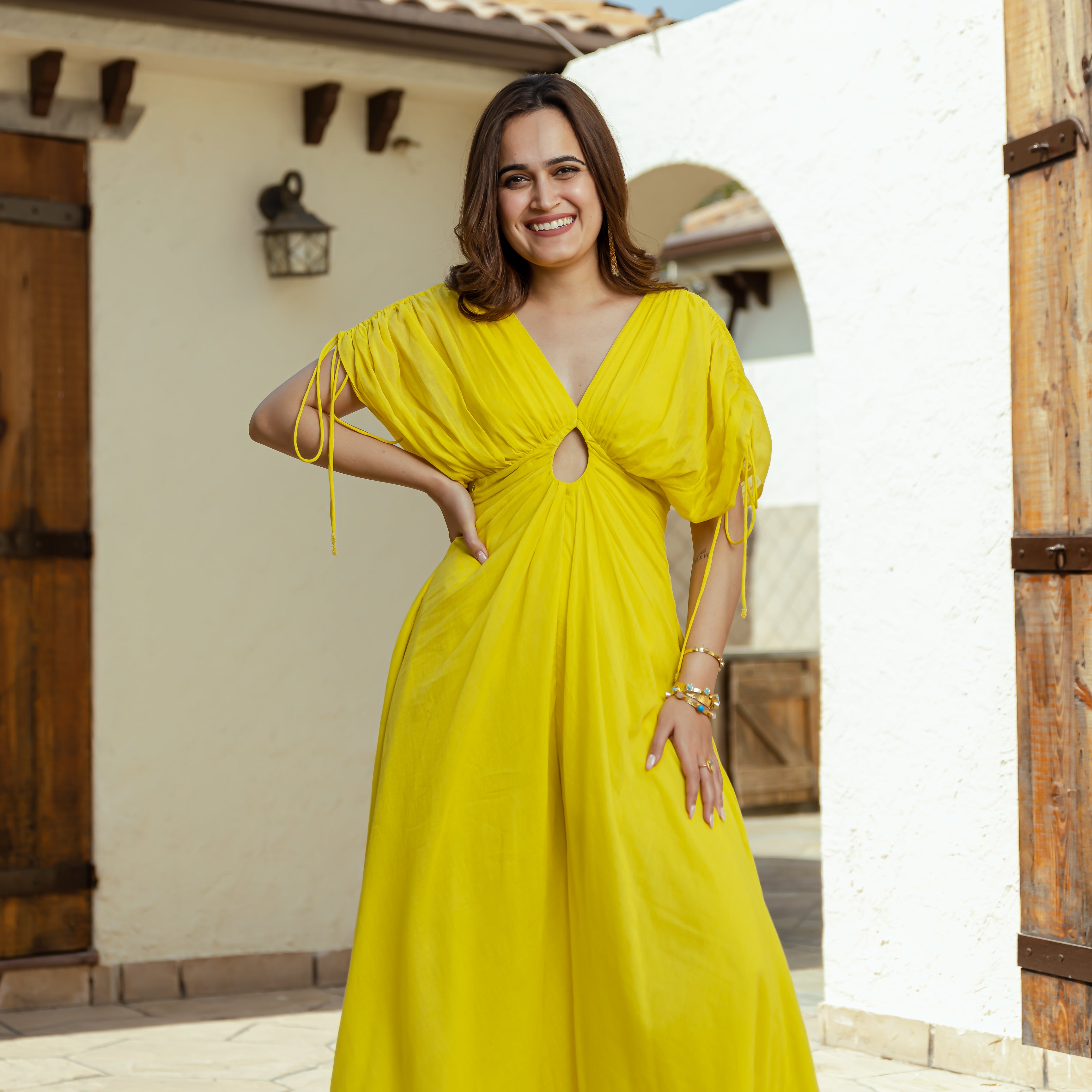 Honey Glaze Mulmul Jumpsuit