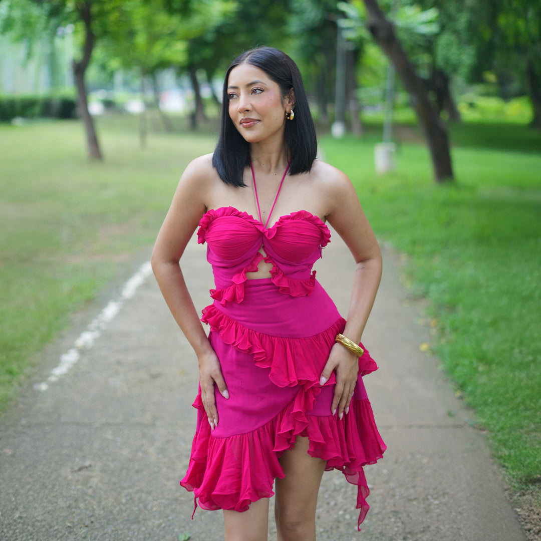 Rouge Hibiscus Short Dress