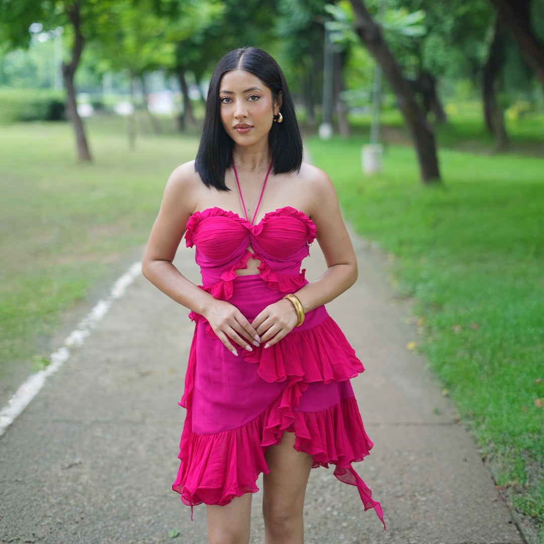 Rouge Hibiscus Short Dress