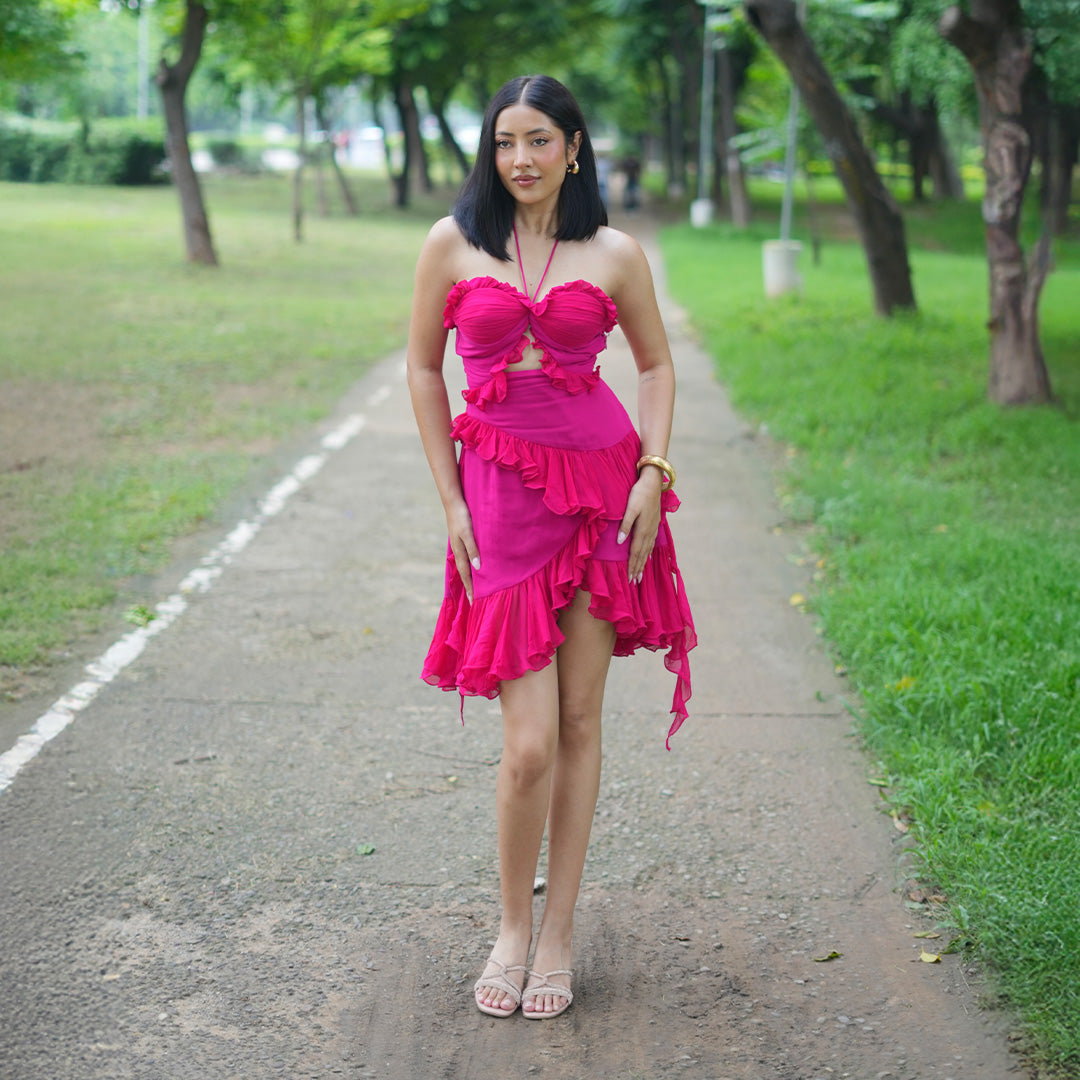 Rouge Hibiscus Short Dress