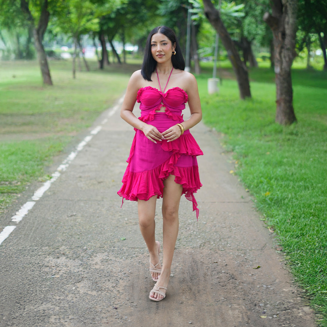 Rouge Hibiscus Short Dress