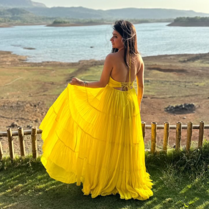 Butterscotch Long Tiered Dress