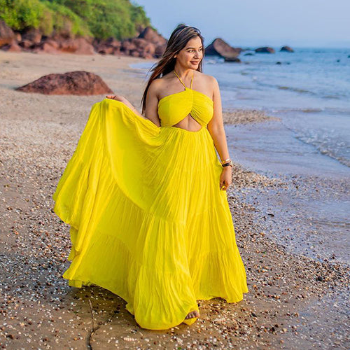 Butterscotch Long Tiered Dress