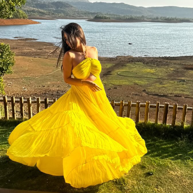 Butterscotch Long Tiered Dress