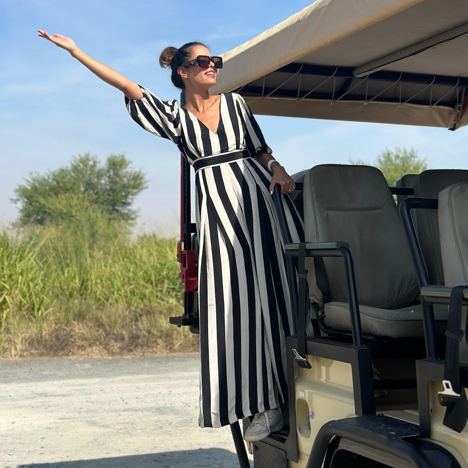 Contemporary Striped Jumpsuit