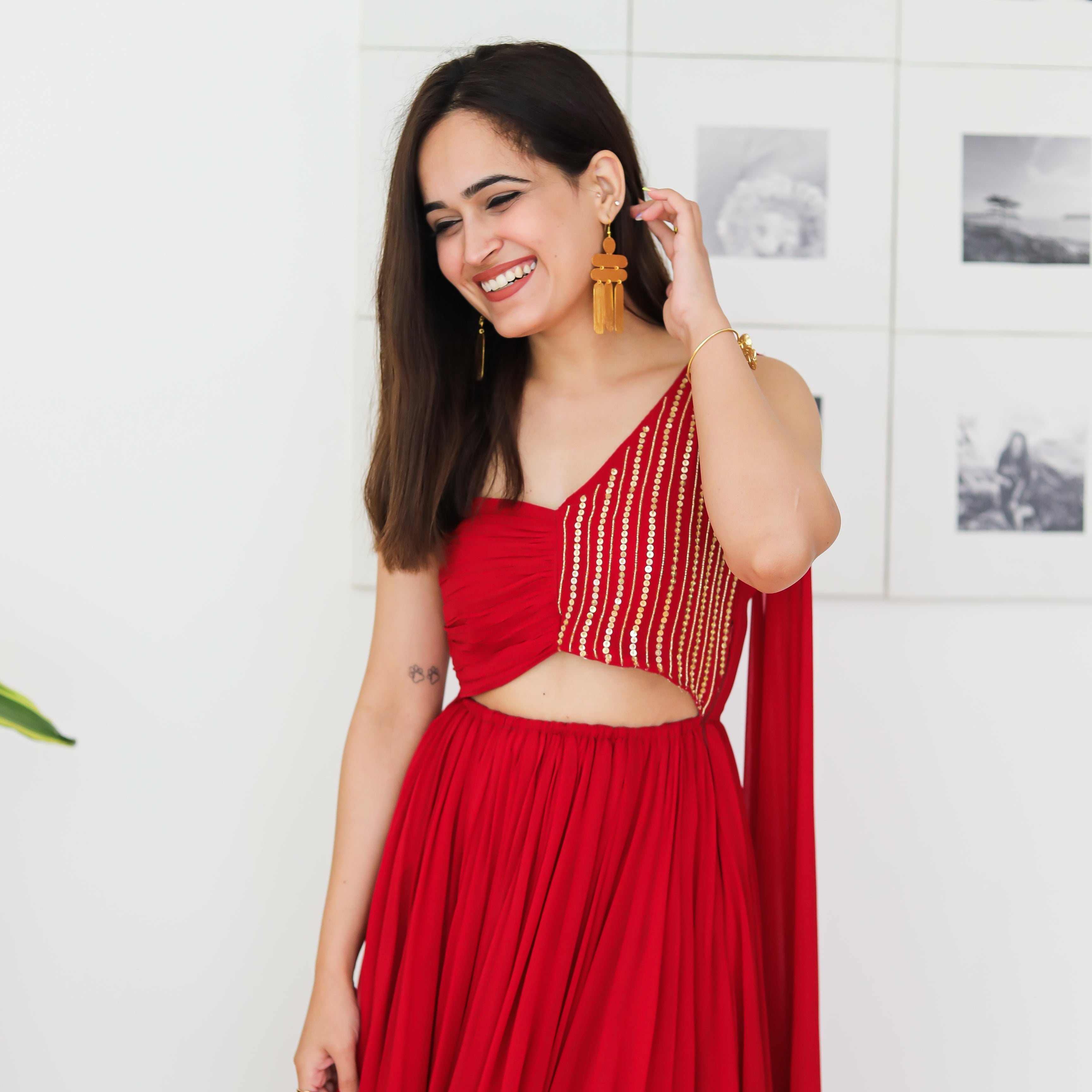 Barberry Georgette Long Dress