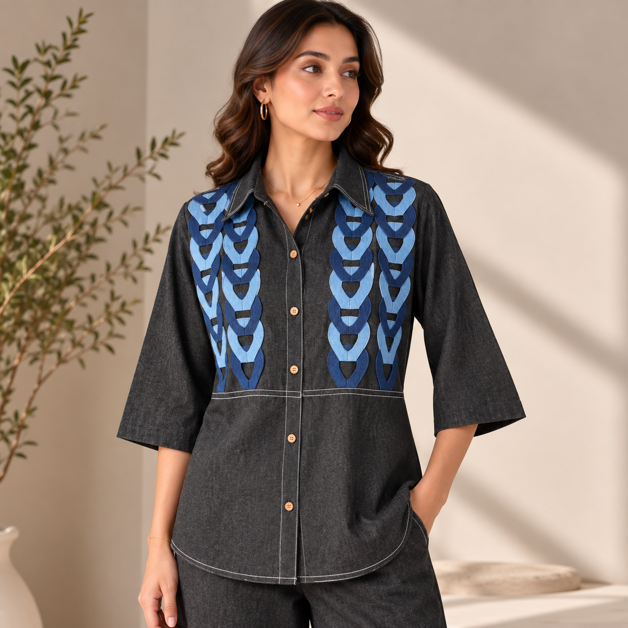 Belle Black Denim Co-ord Set