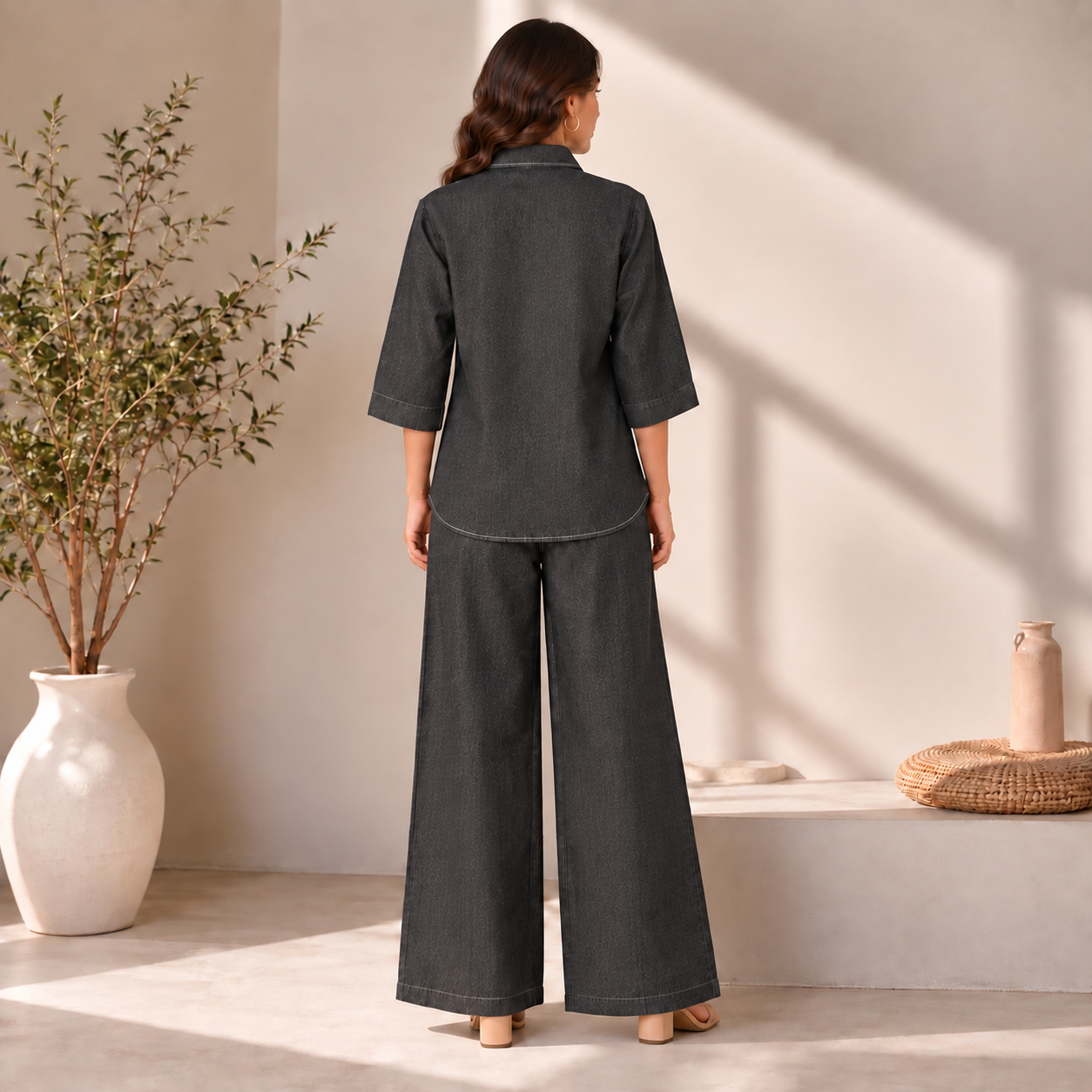 Belle Black Denim Co-ord Set