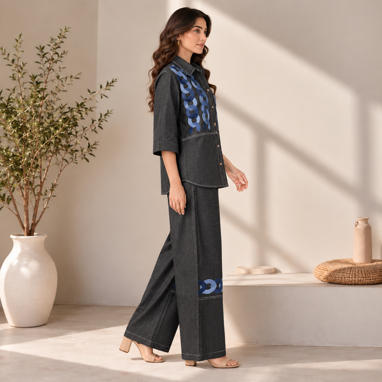 Belle Black Denim Co-ord Set