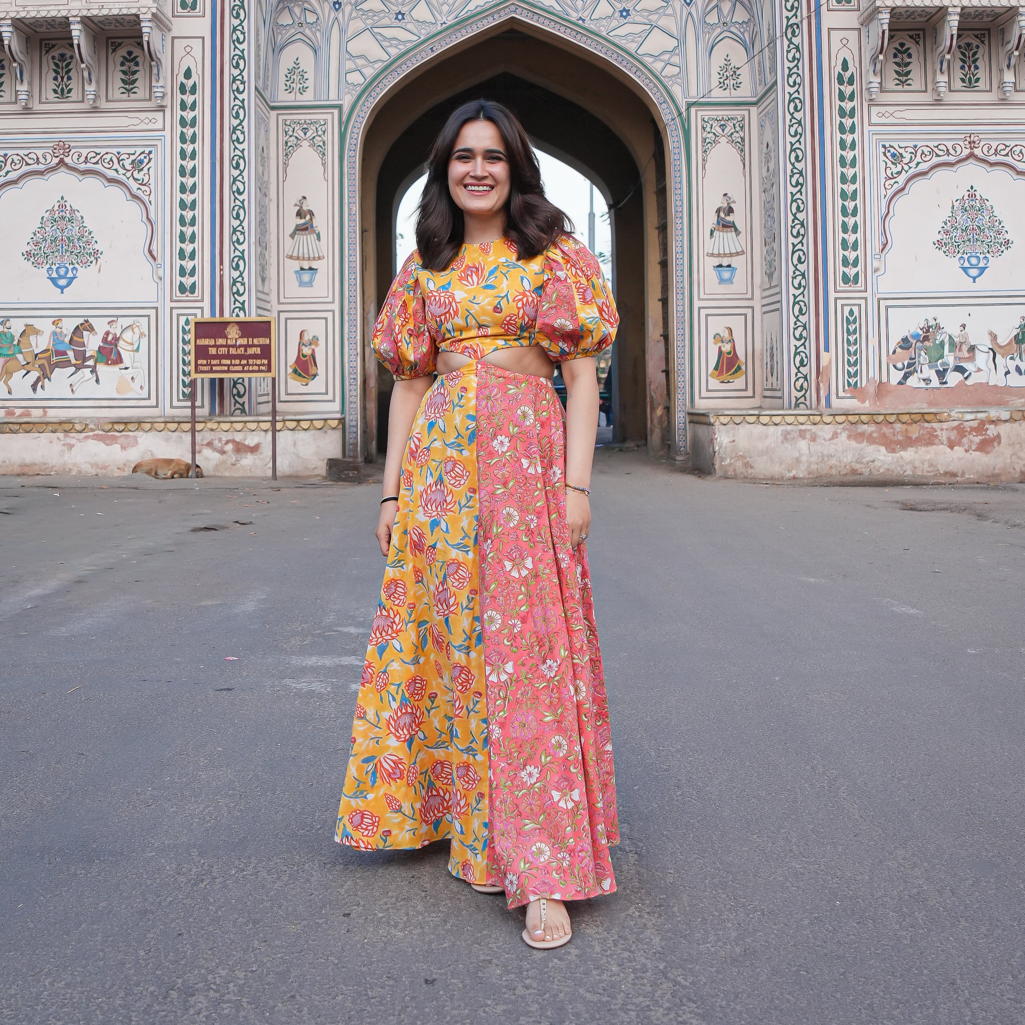 Gulnar Block Long Dress