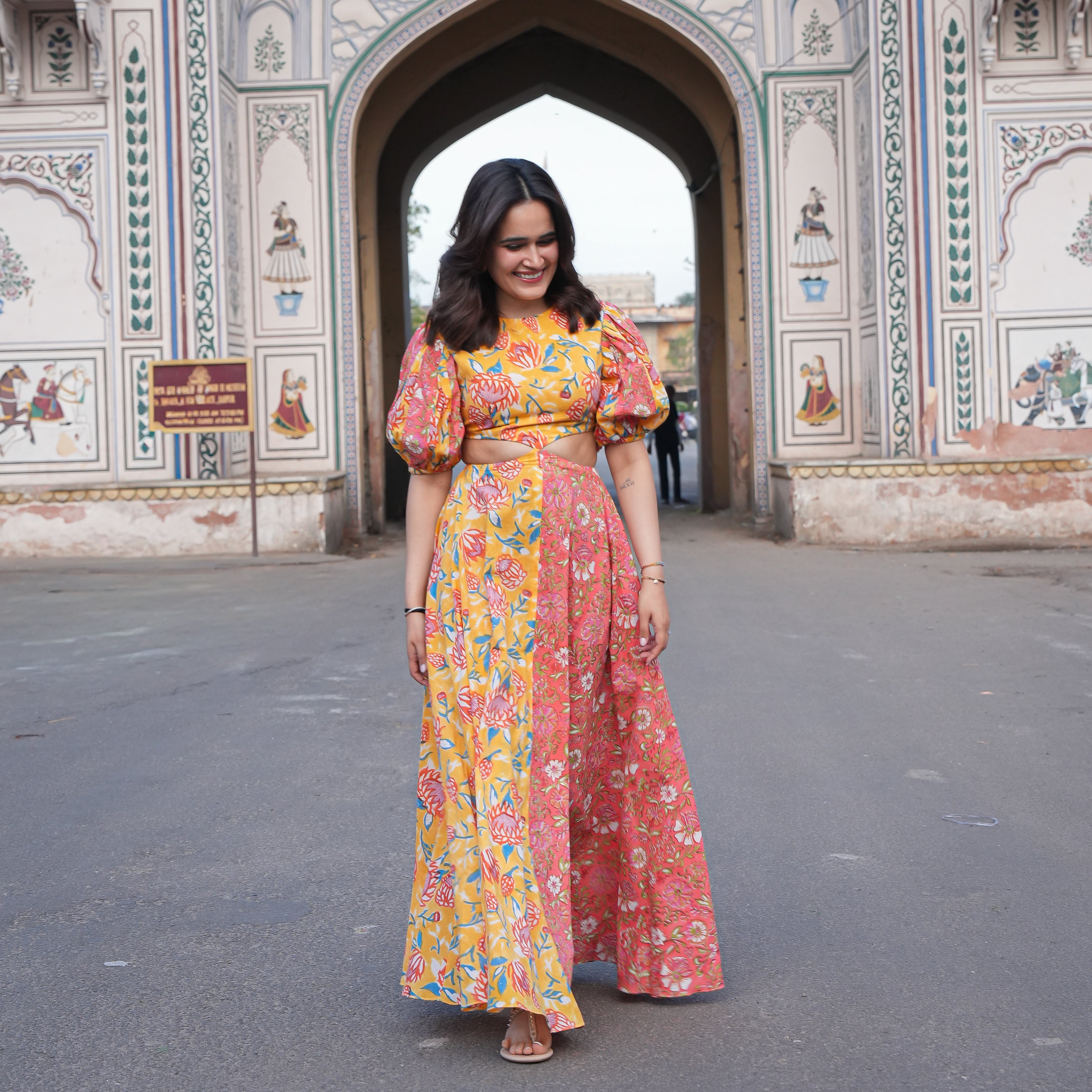 Gulnar Block Long Dress