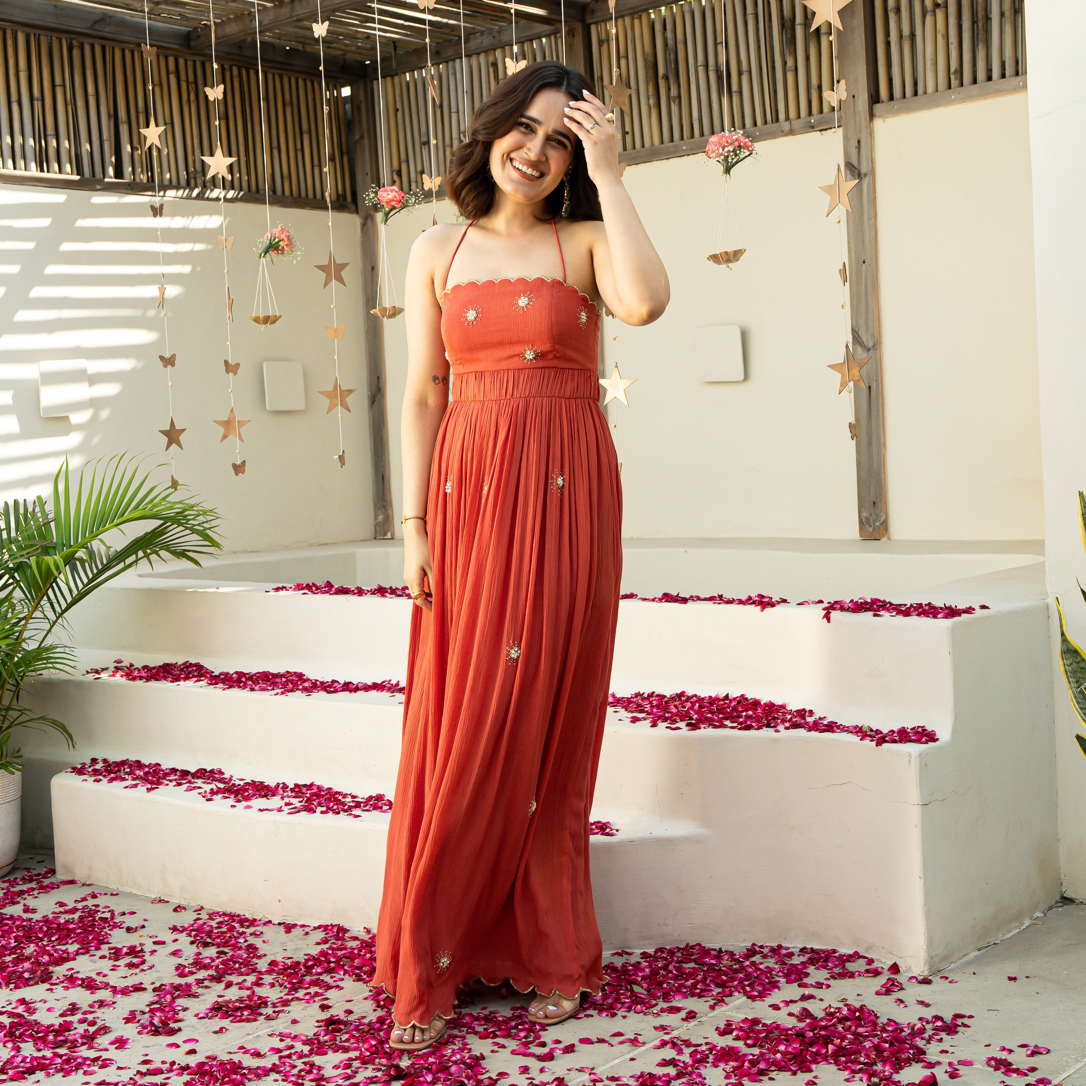 Amber Glow Long Dress