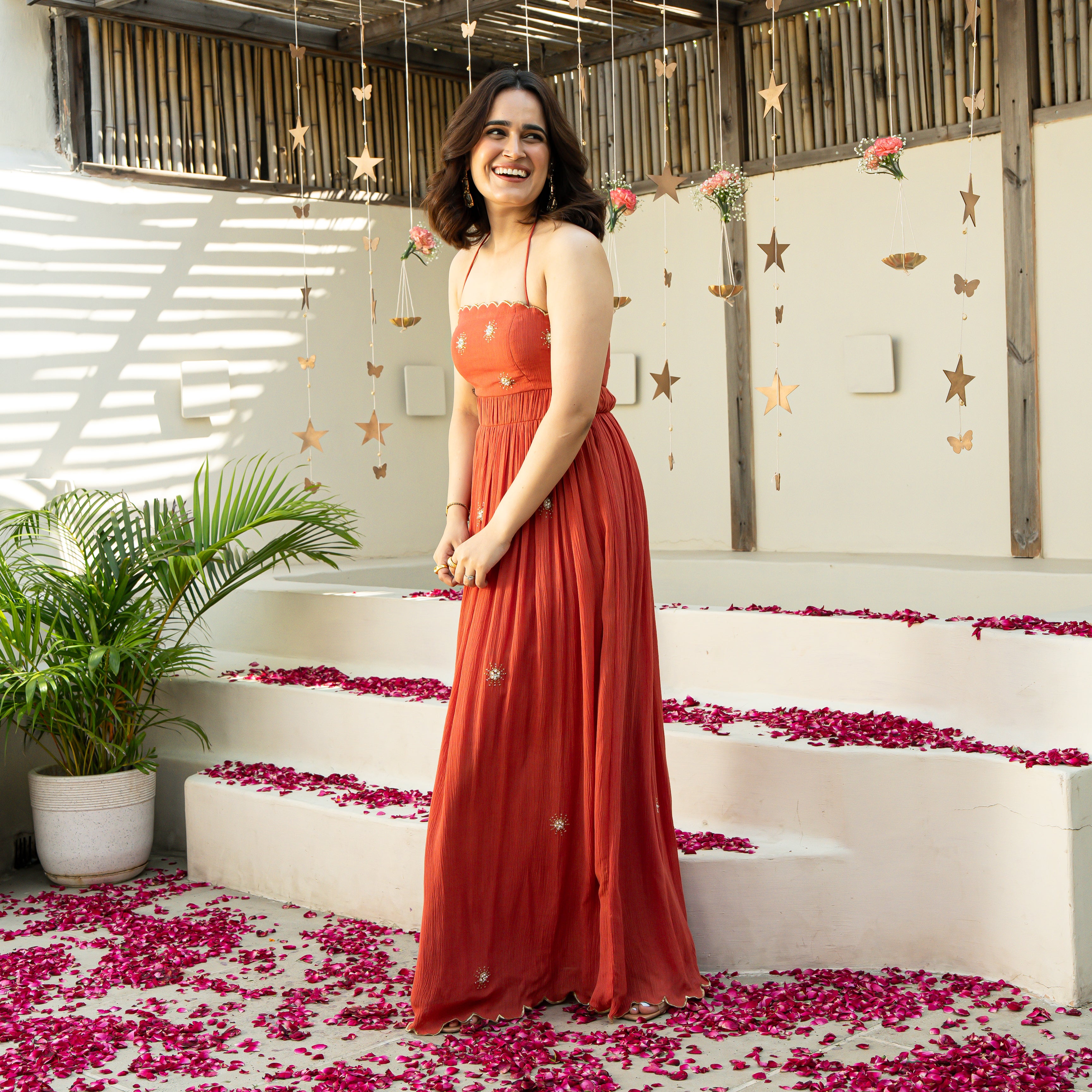 Amber Glow Long Dress