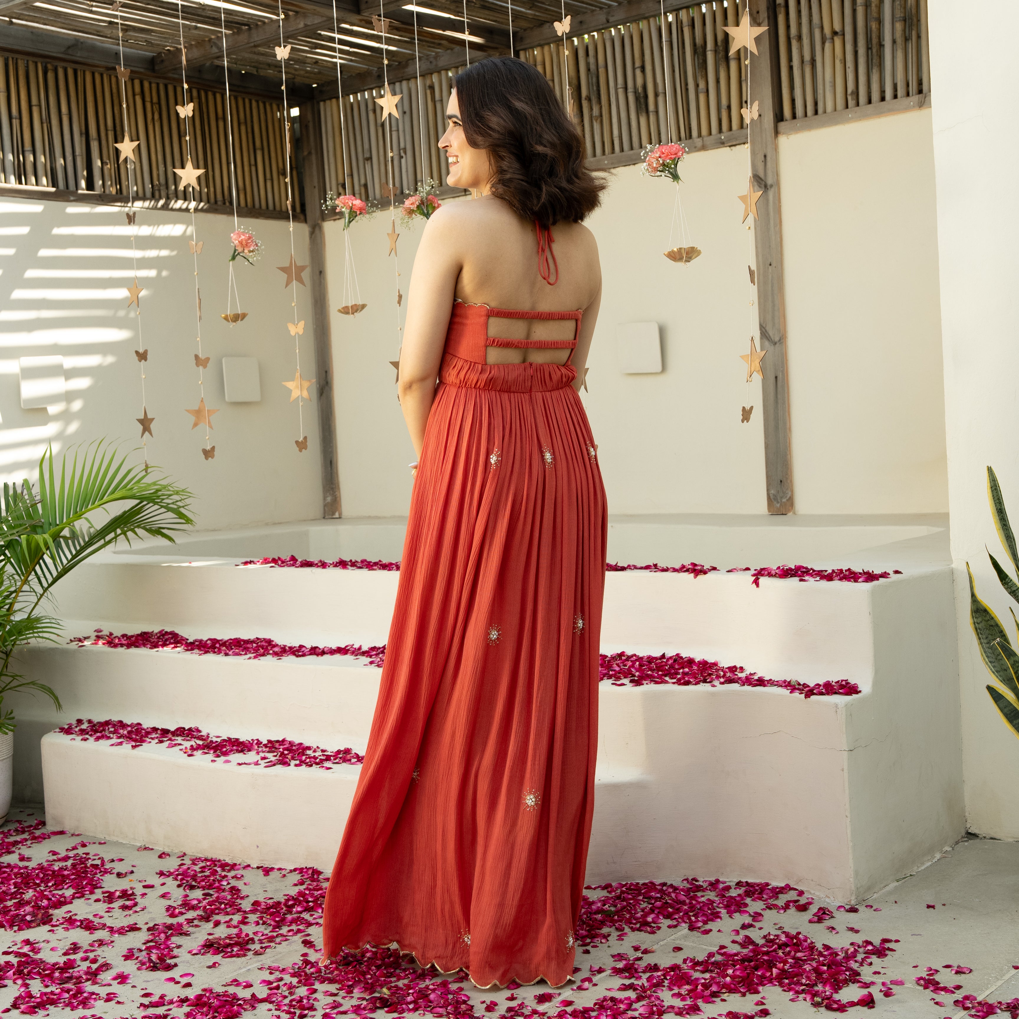 Amber Glow Long Dress