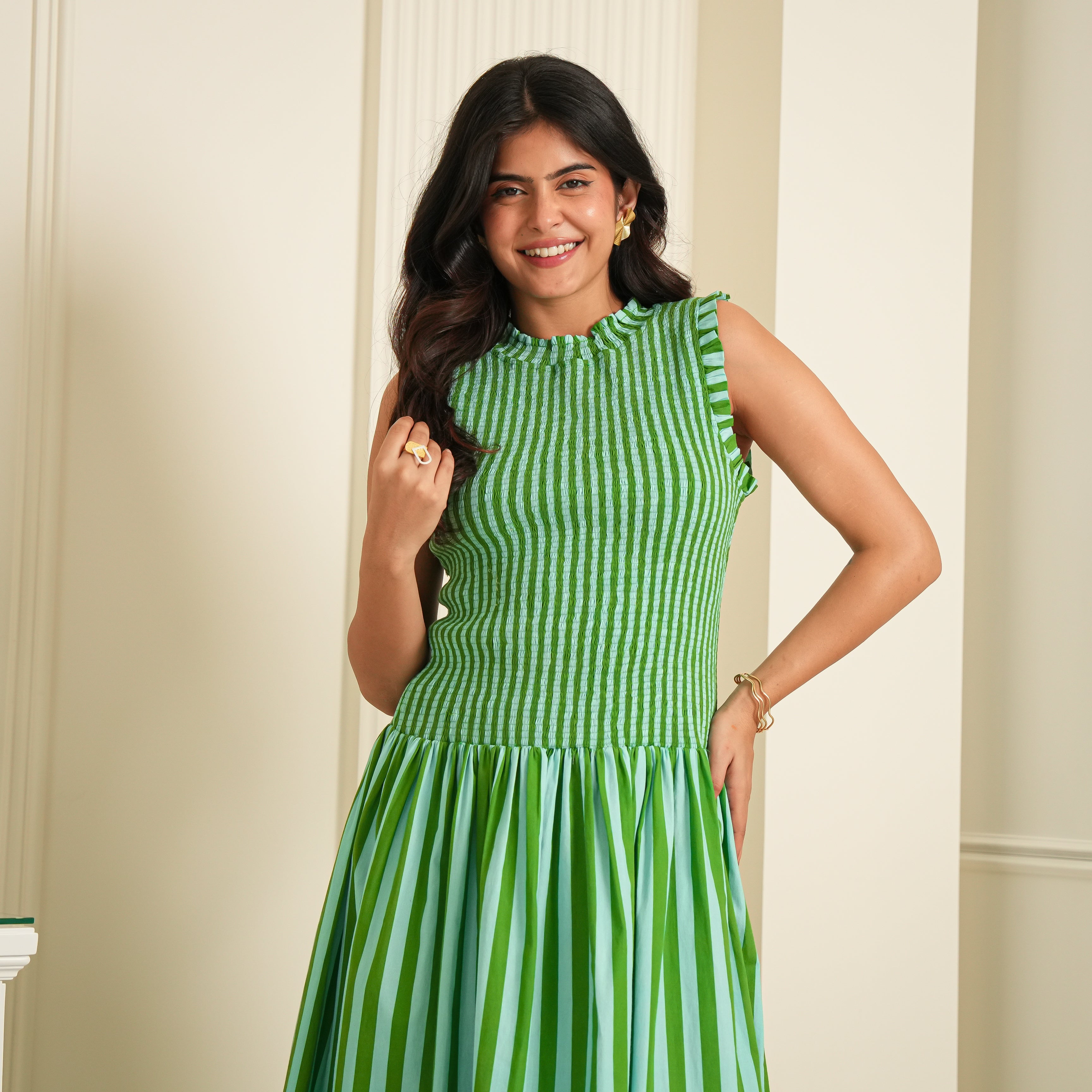 Mojito Smocked Long Dress