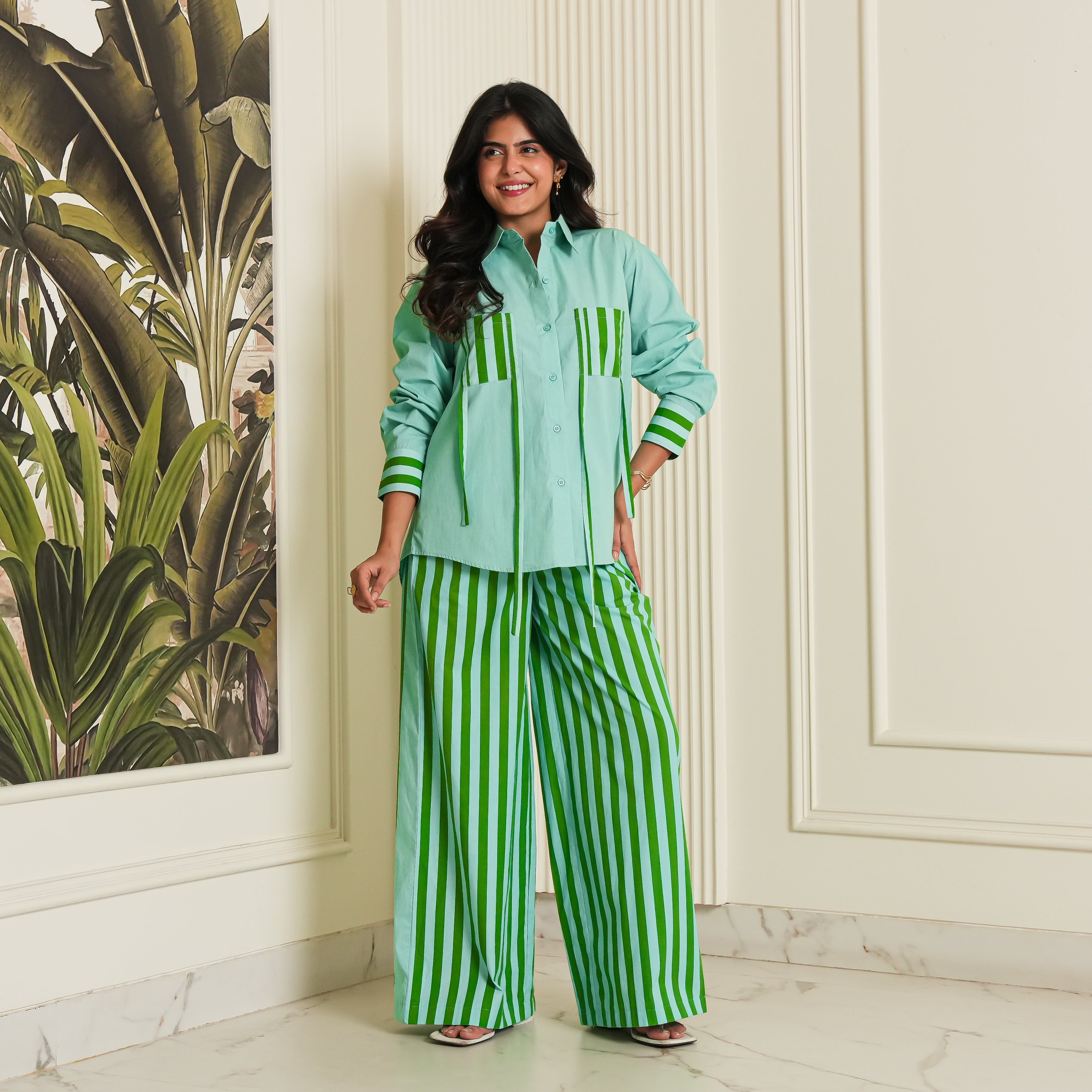 Mint Stripe Co-ord Set
