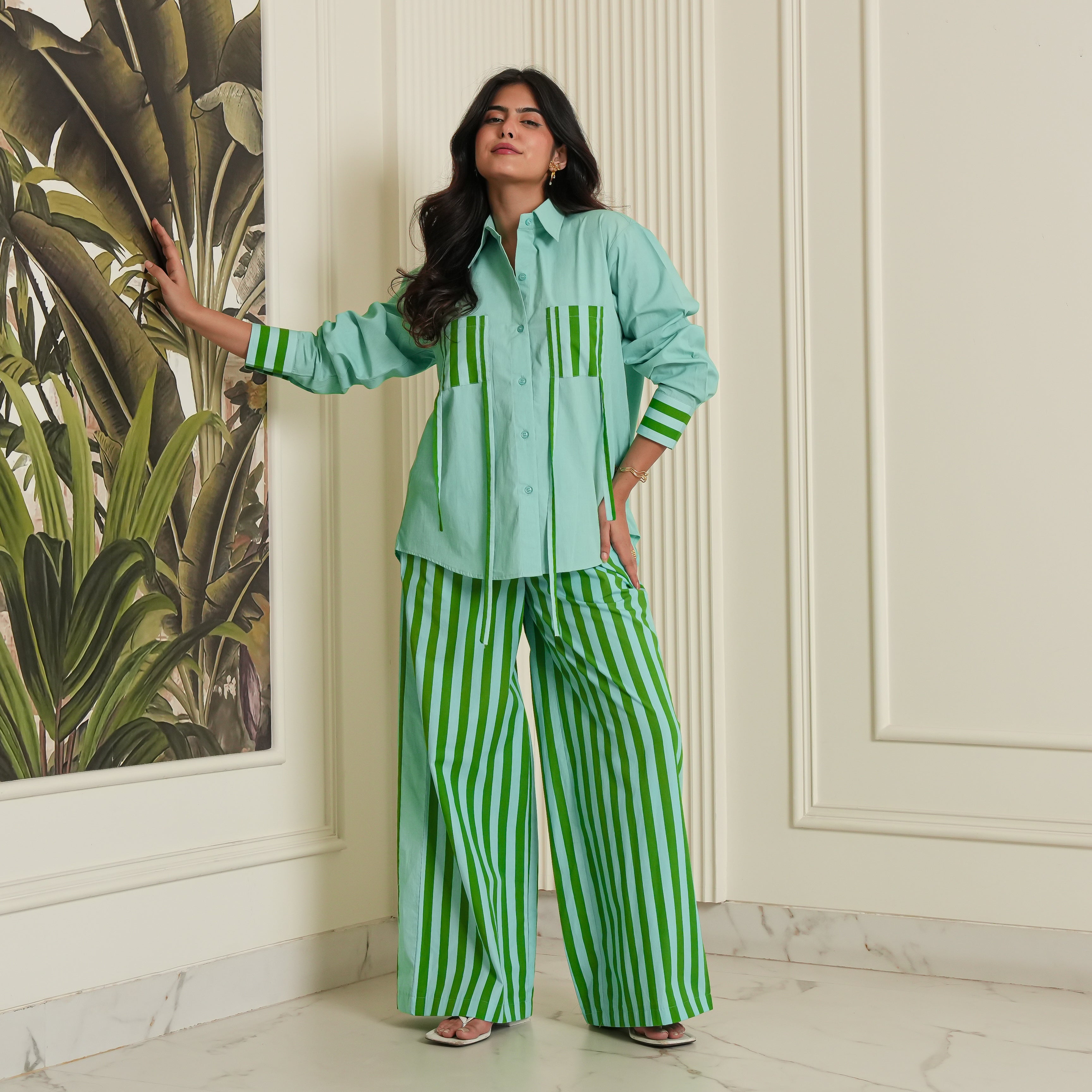 Mint Stripe Co-ord Set
