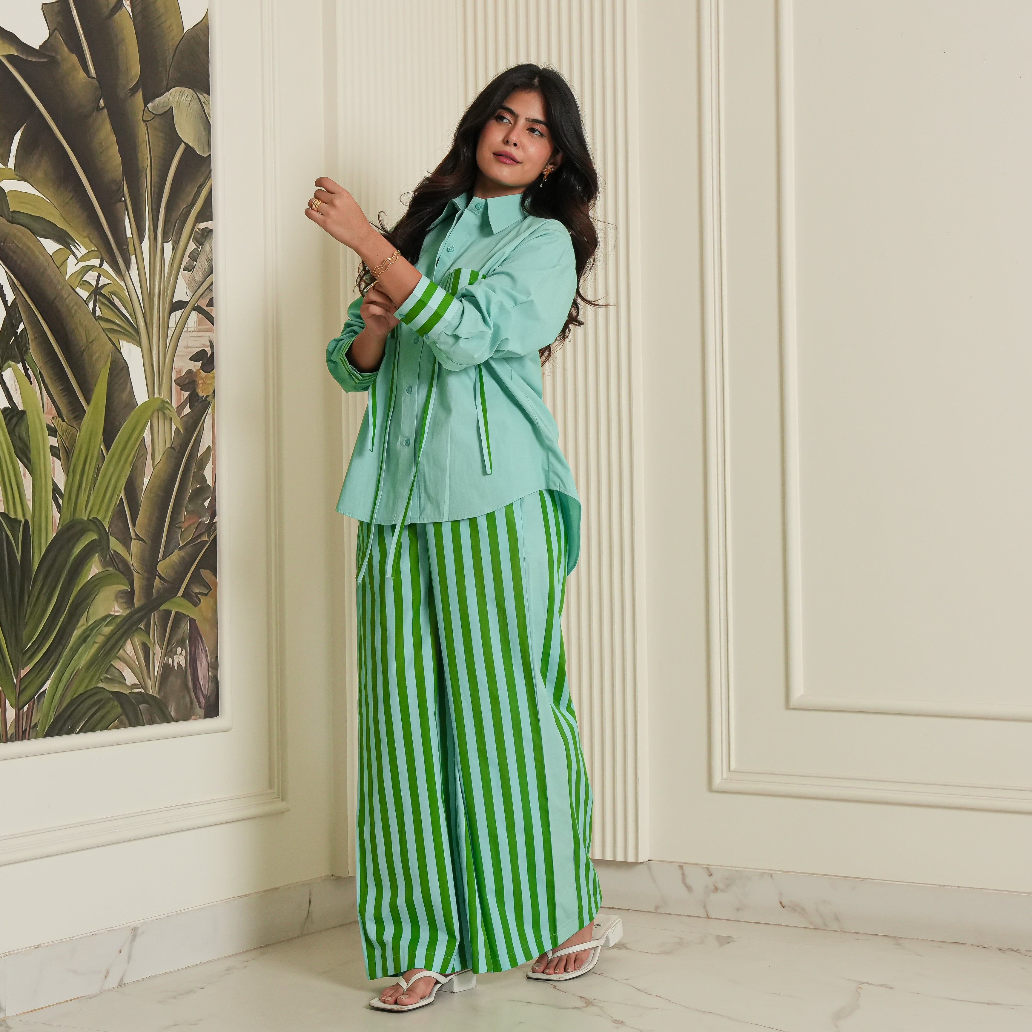 Mint Stripe Co-ord Set