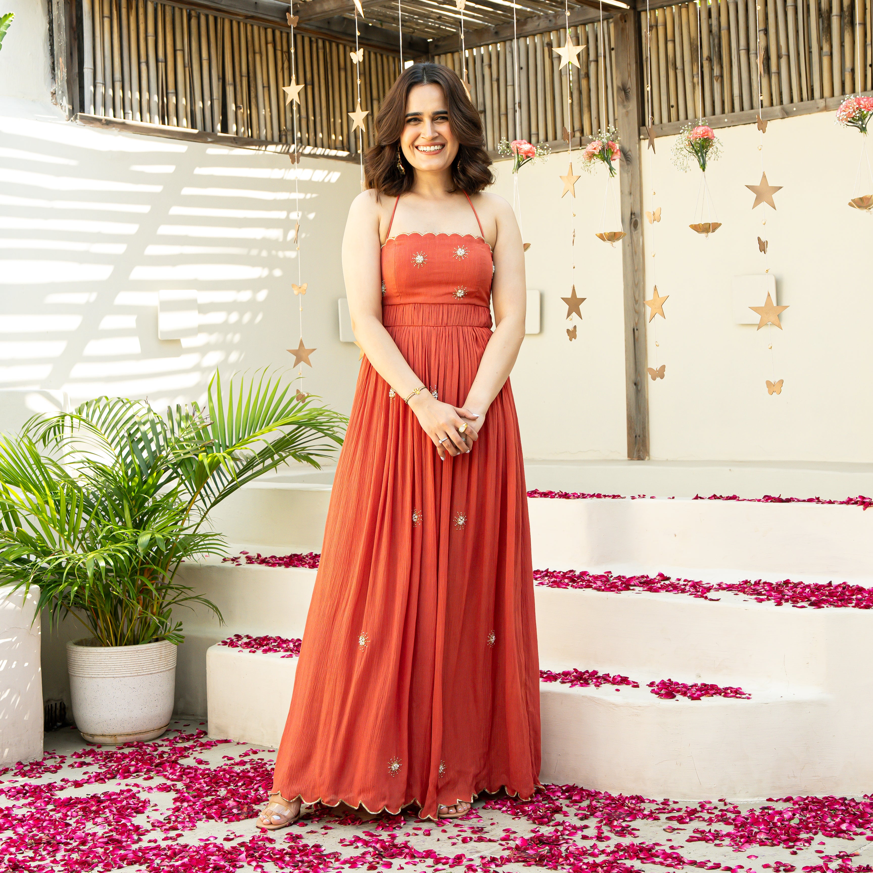 Amber Glow Long Dress