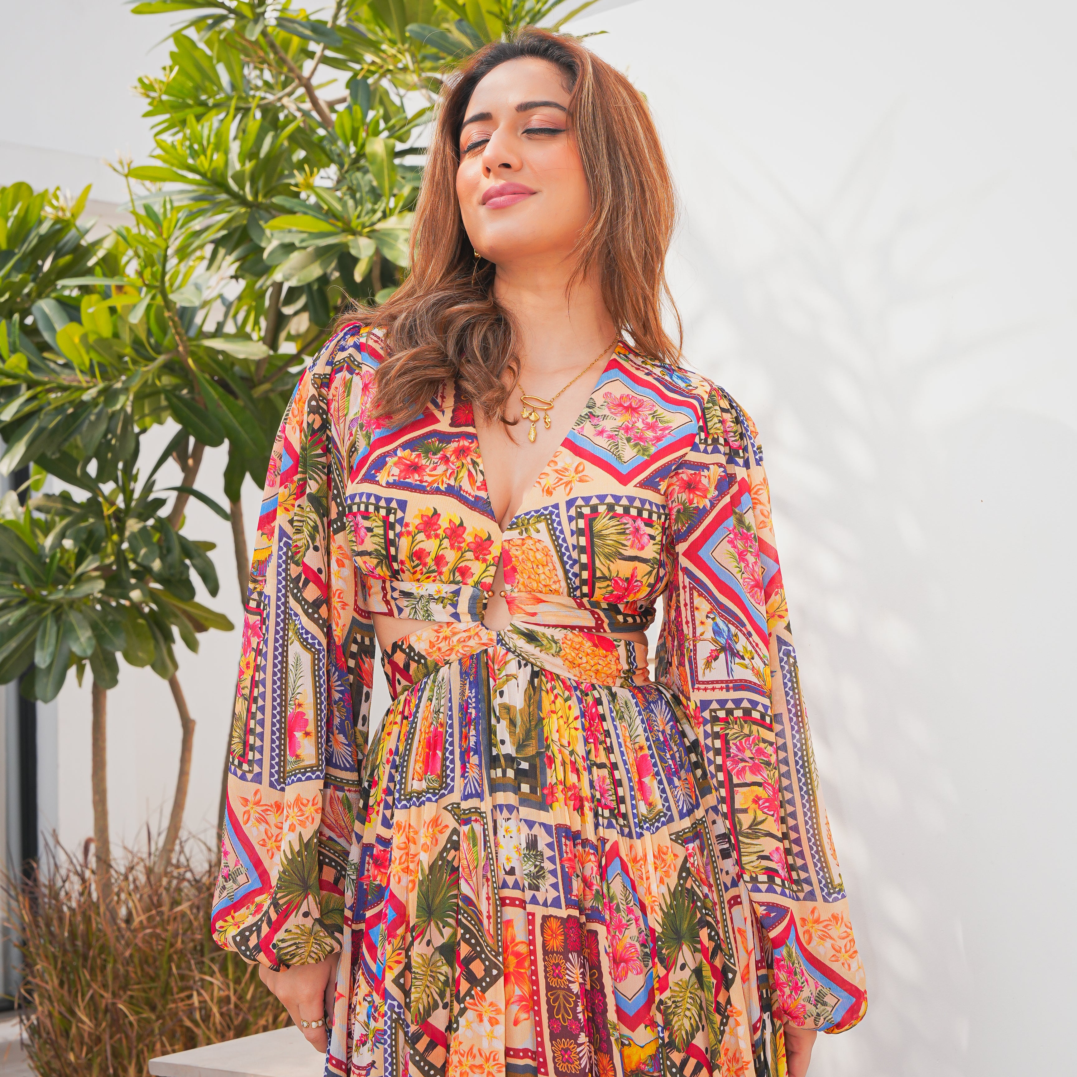 Chromatic Drift Long Dress