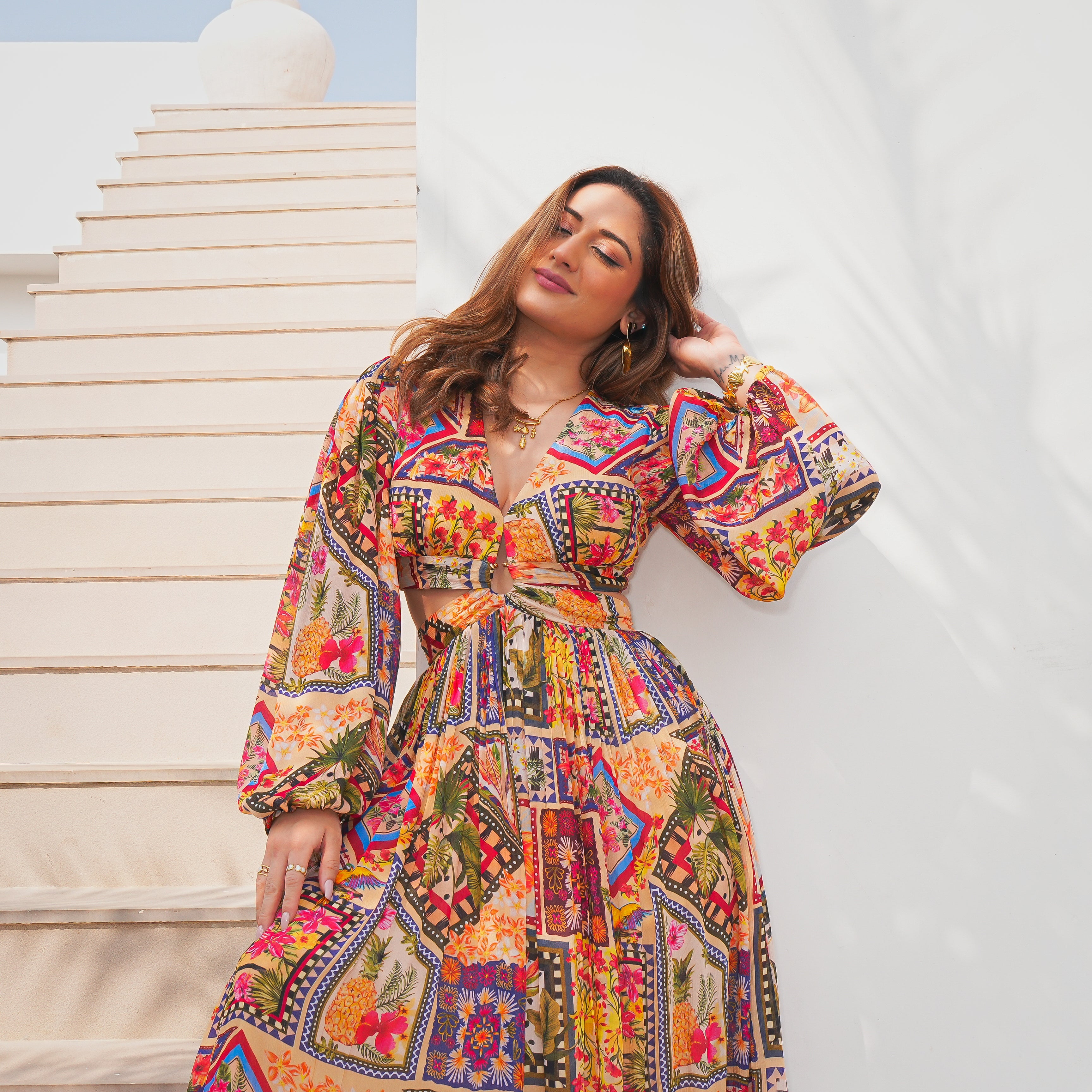 Chromatic Drift Long Dress