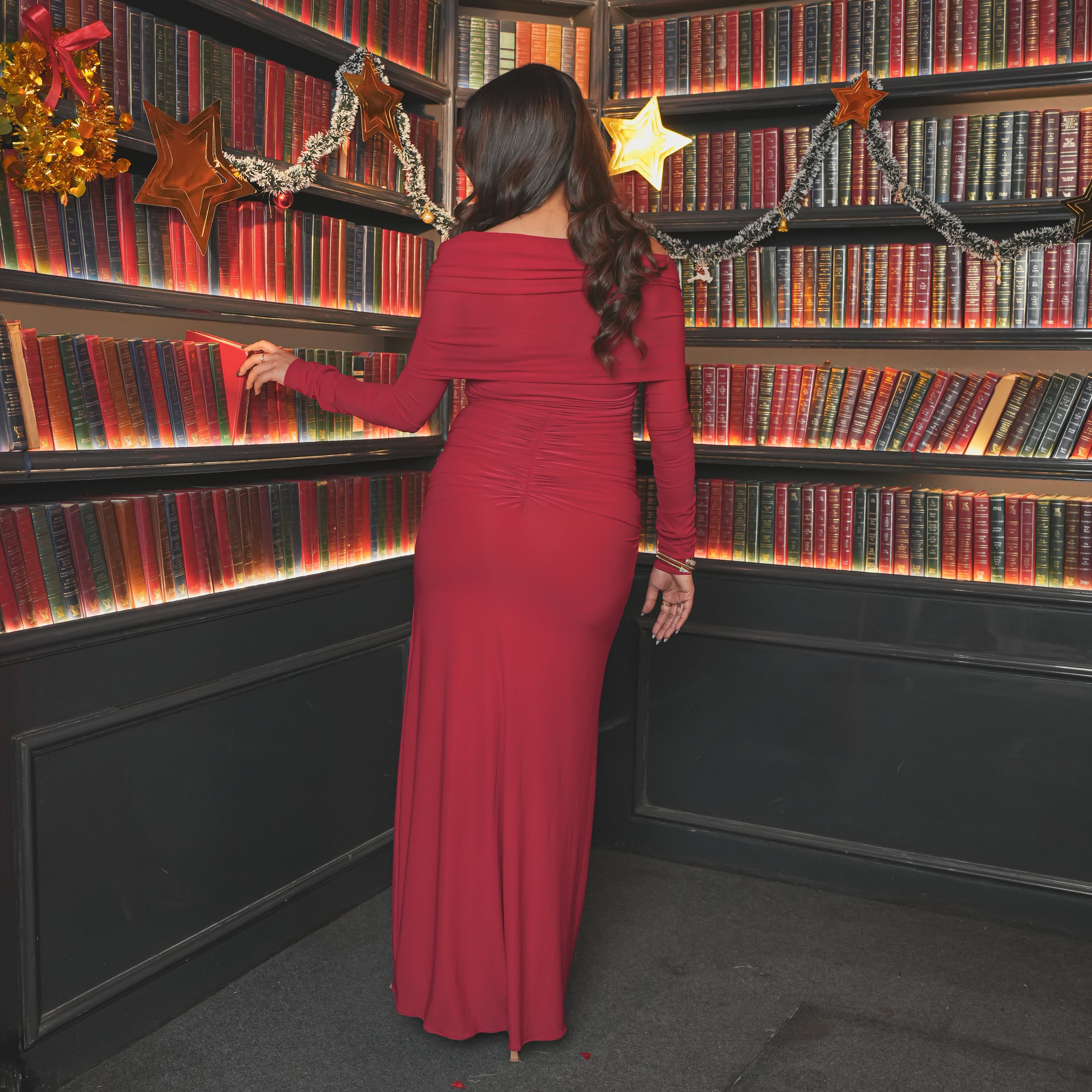 Wrapped Berry Long Dress