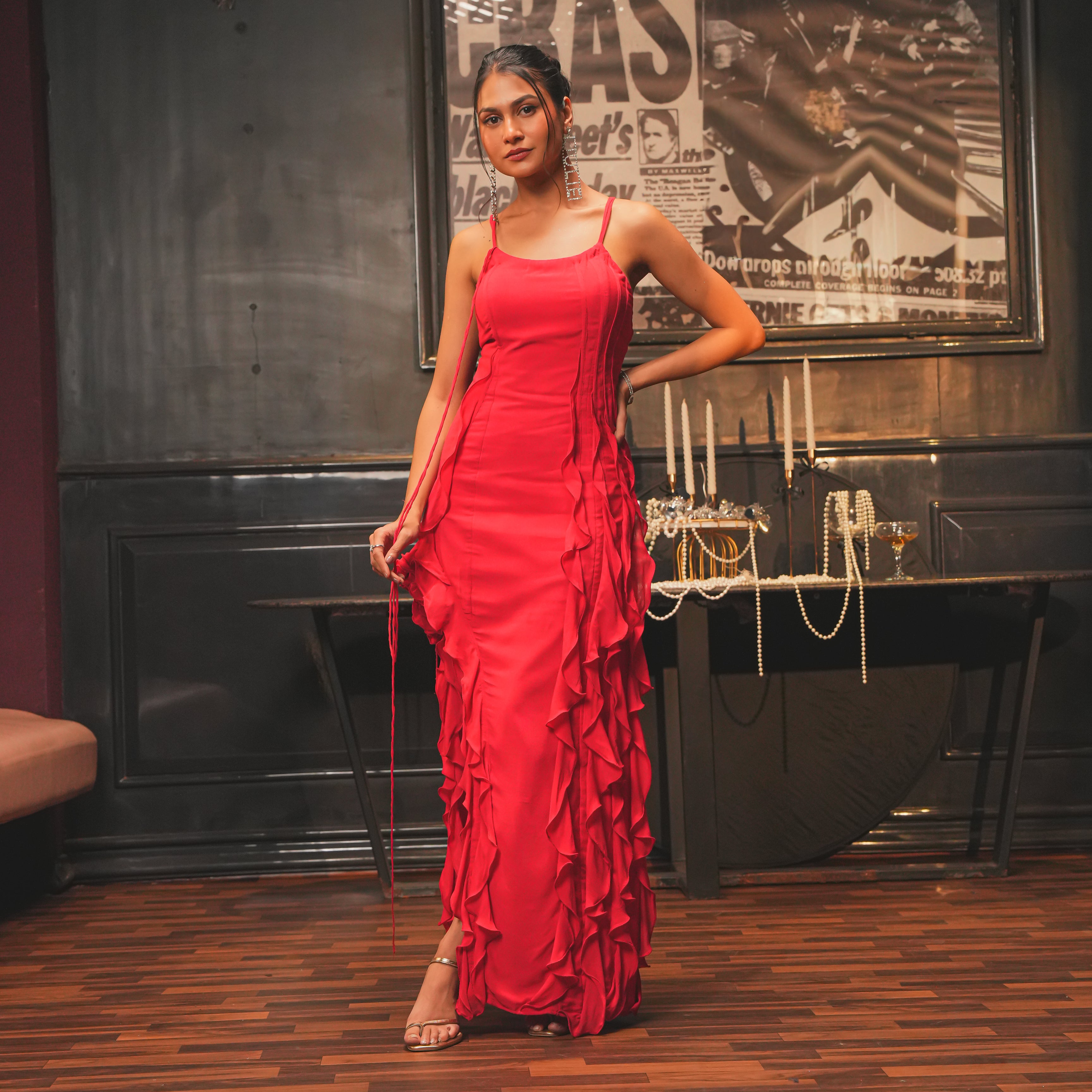 Poinsettia Rouge Long Dress