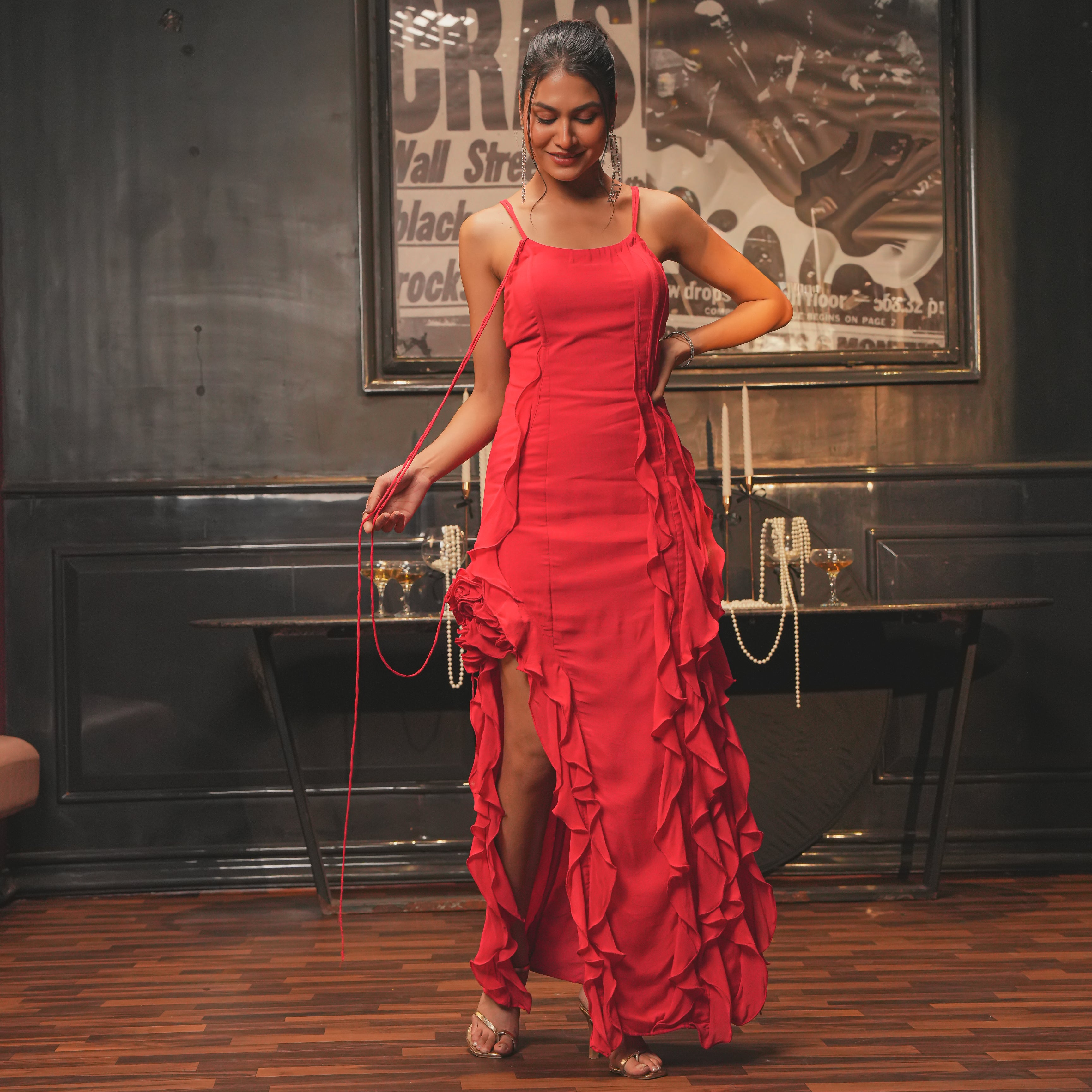 Poinsettia Rouge Long Dress