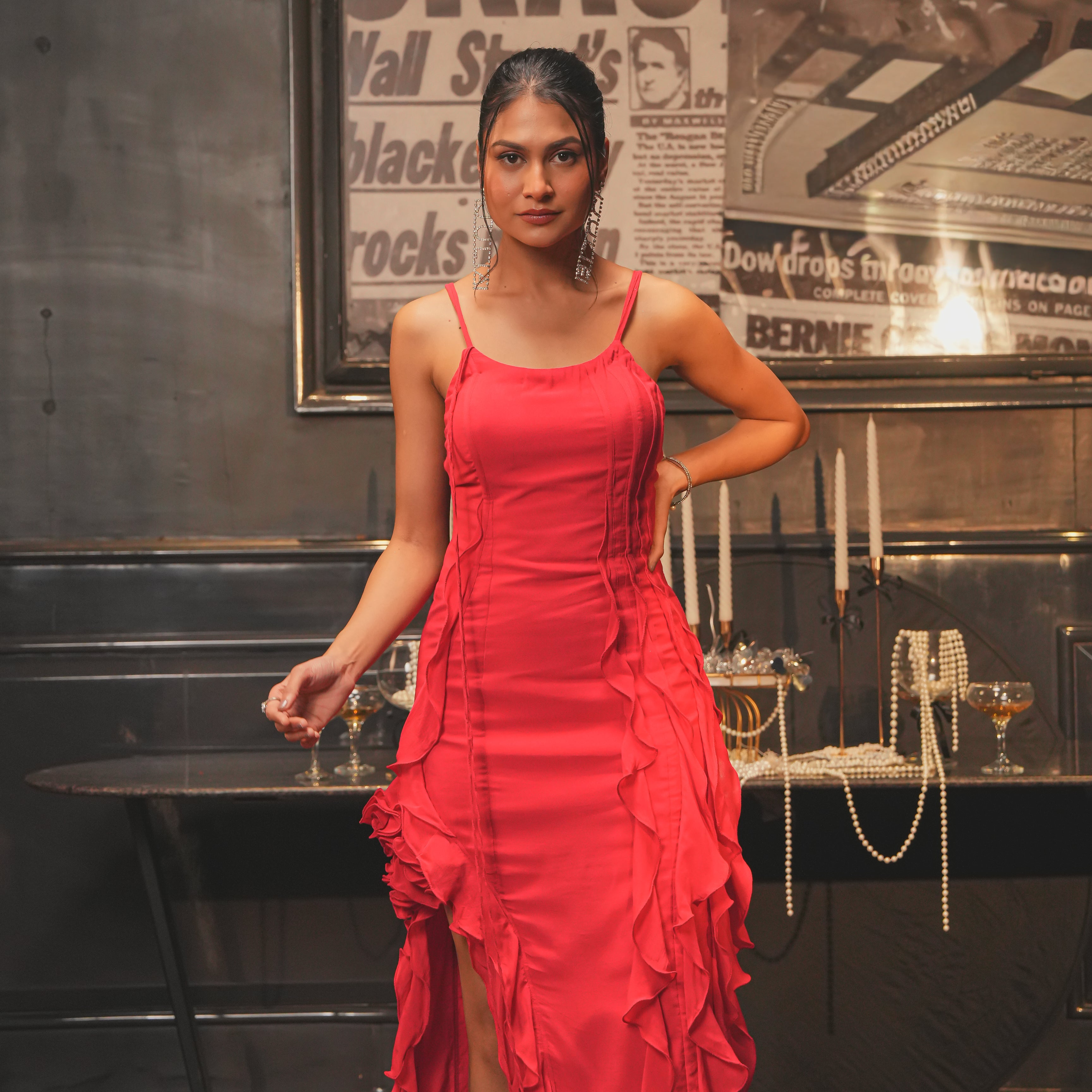 Poinsettia Rouge Long Dress