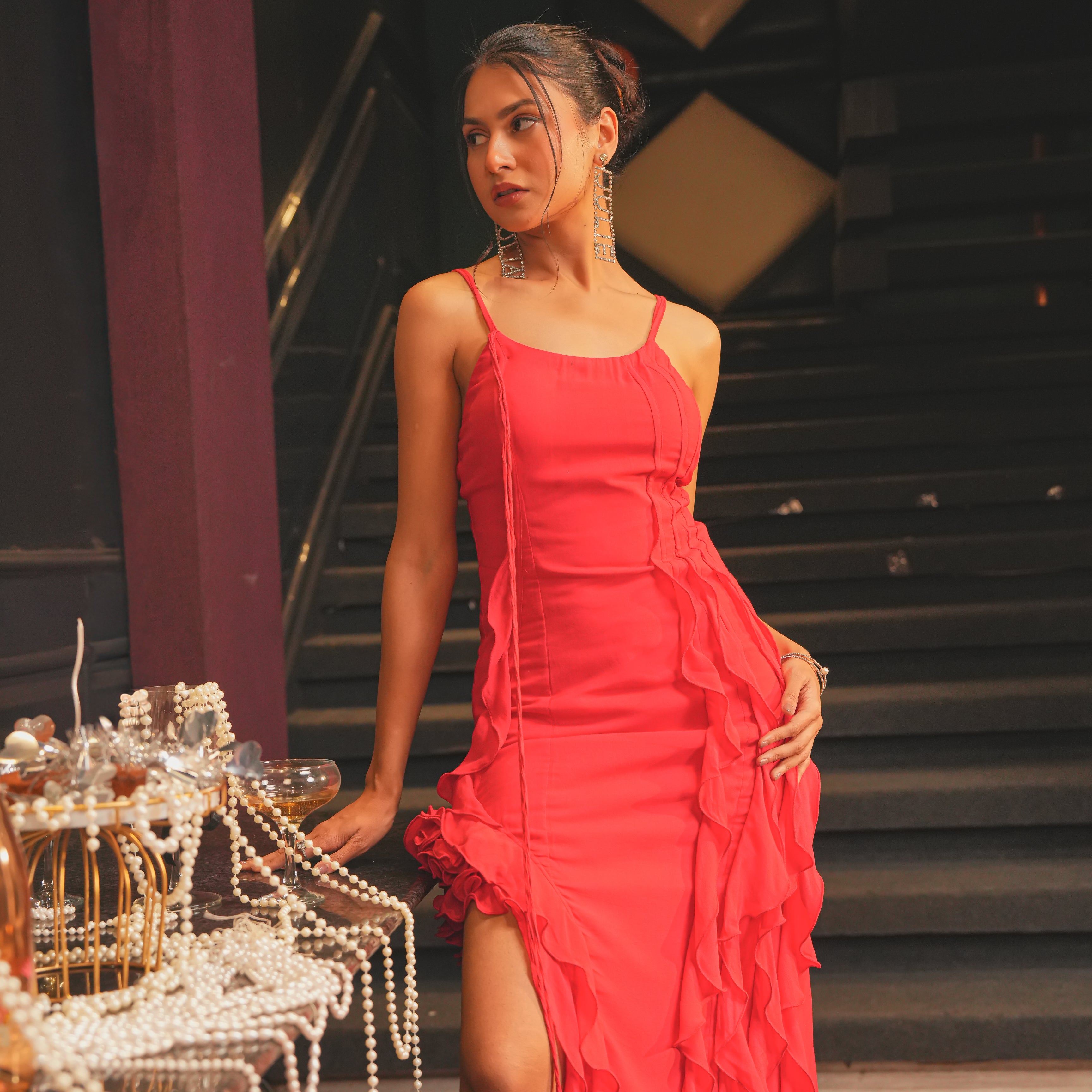 Poinsettia Rouge Long Dress