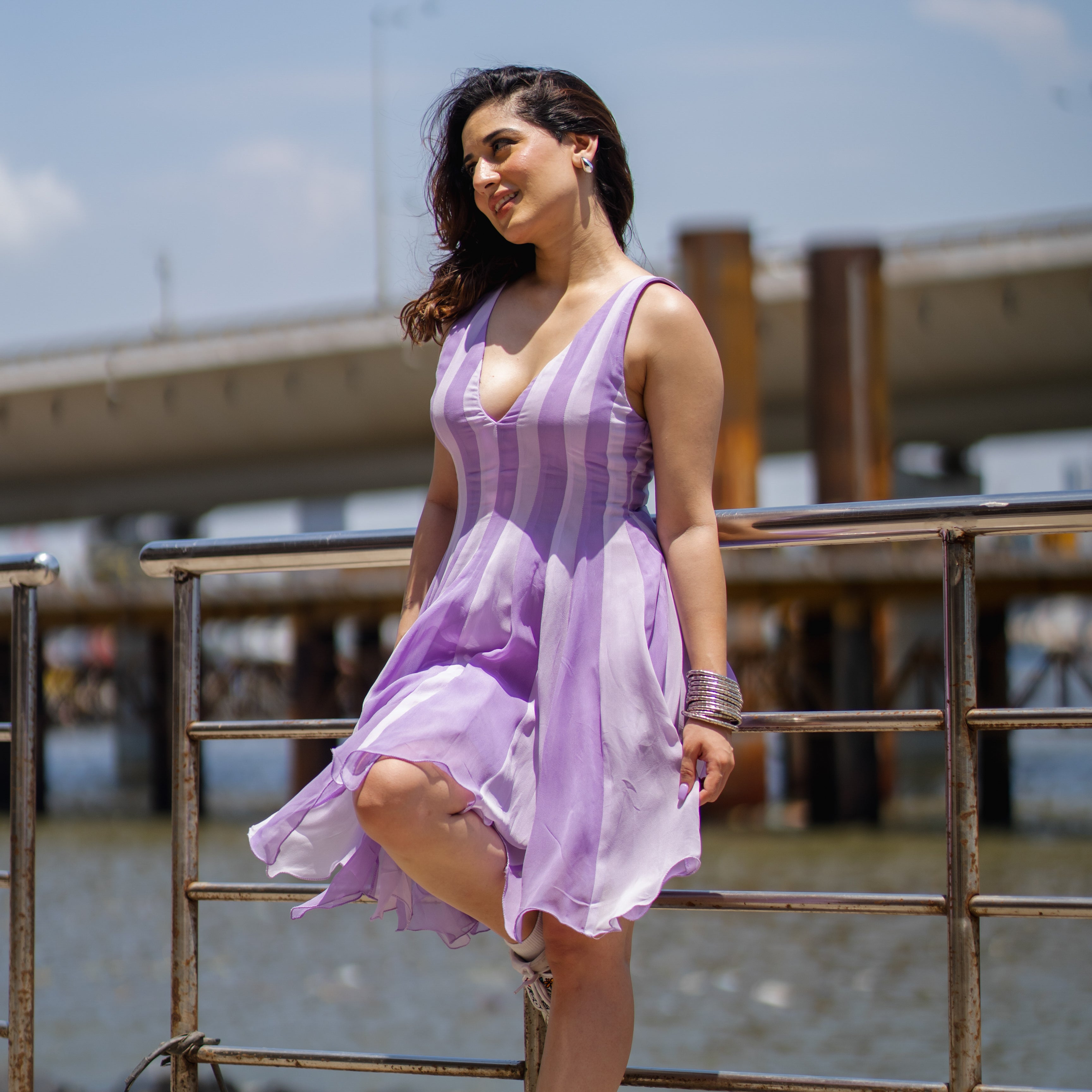 Orchid Purple Short Dress