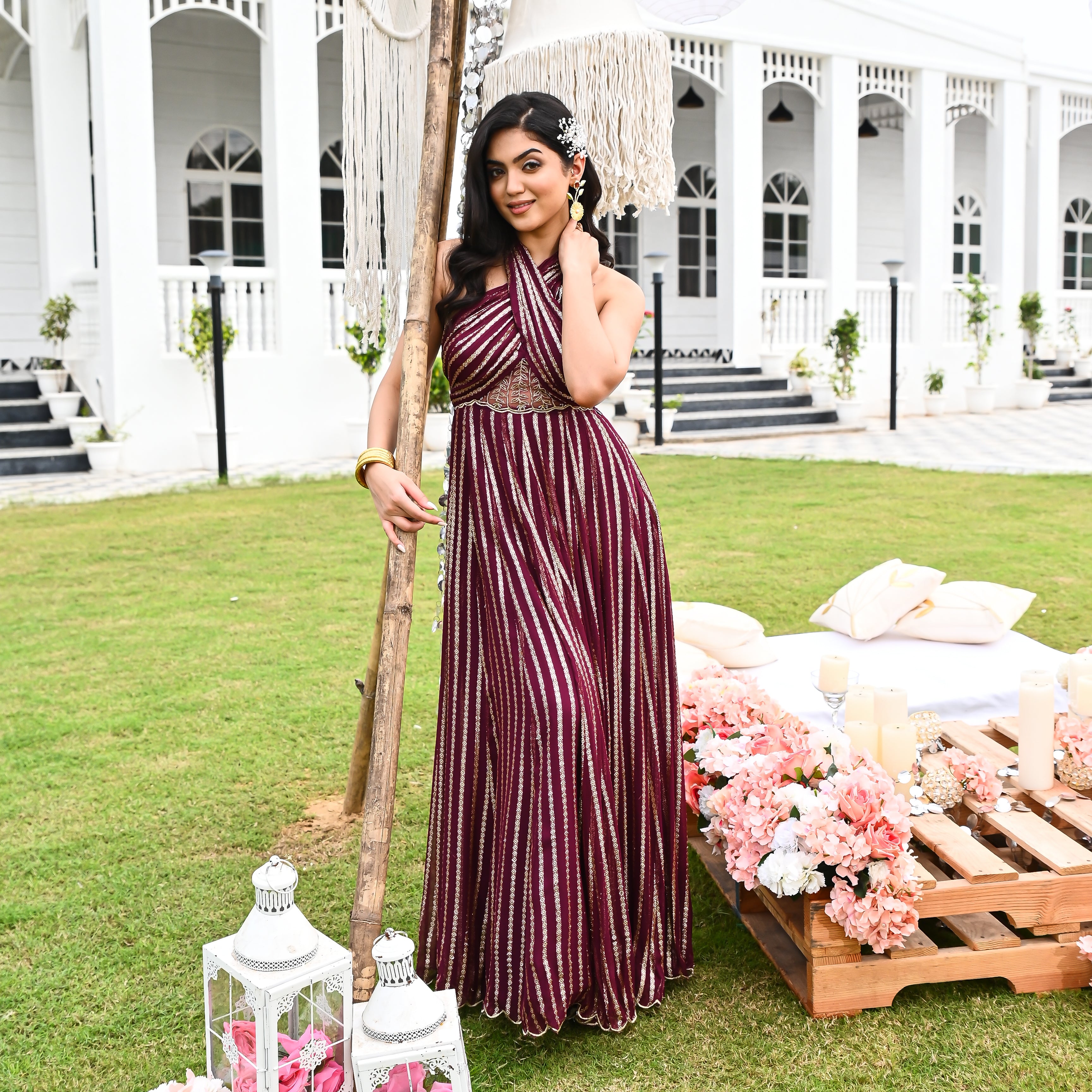 Stardust Violet Long Dress