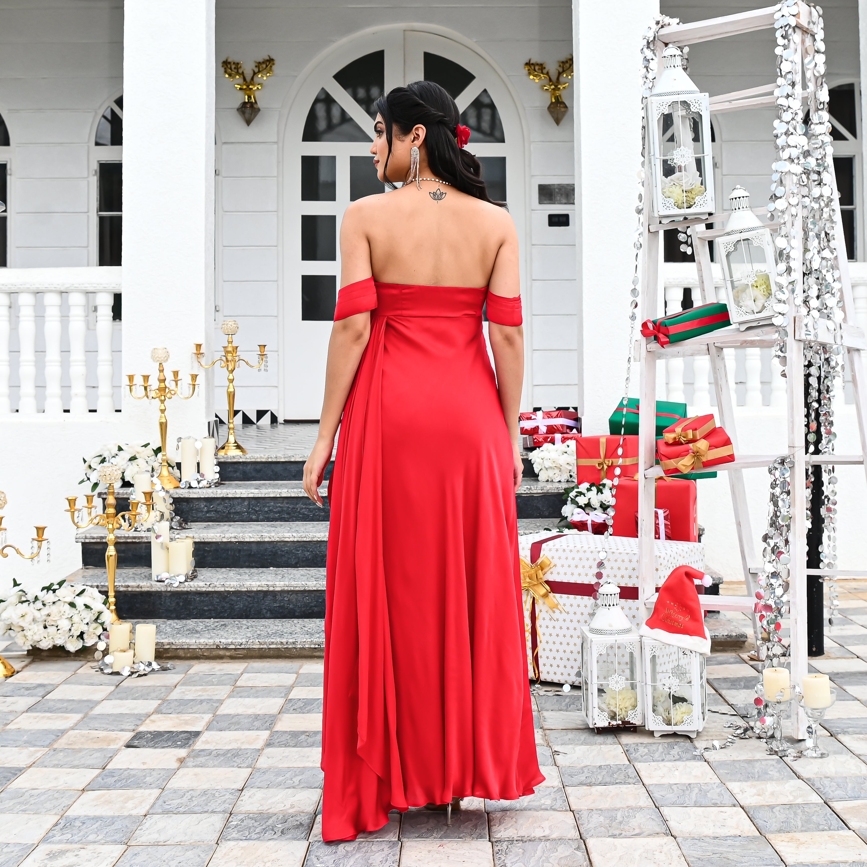 Red Velvet Affair Long Dress